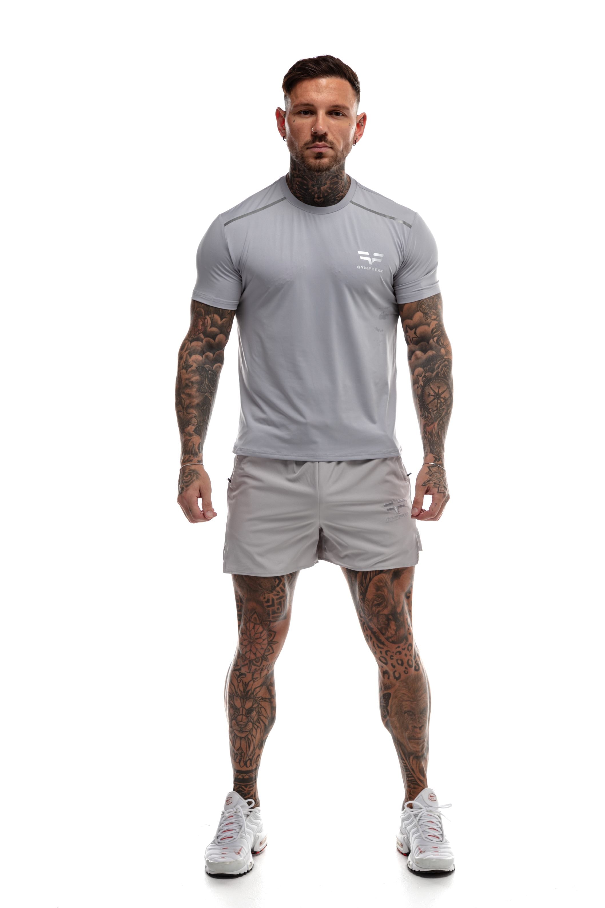 GymFreak Mens Fusion T-Shirt - Light Grey