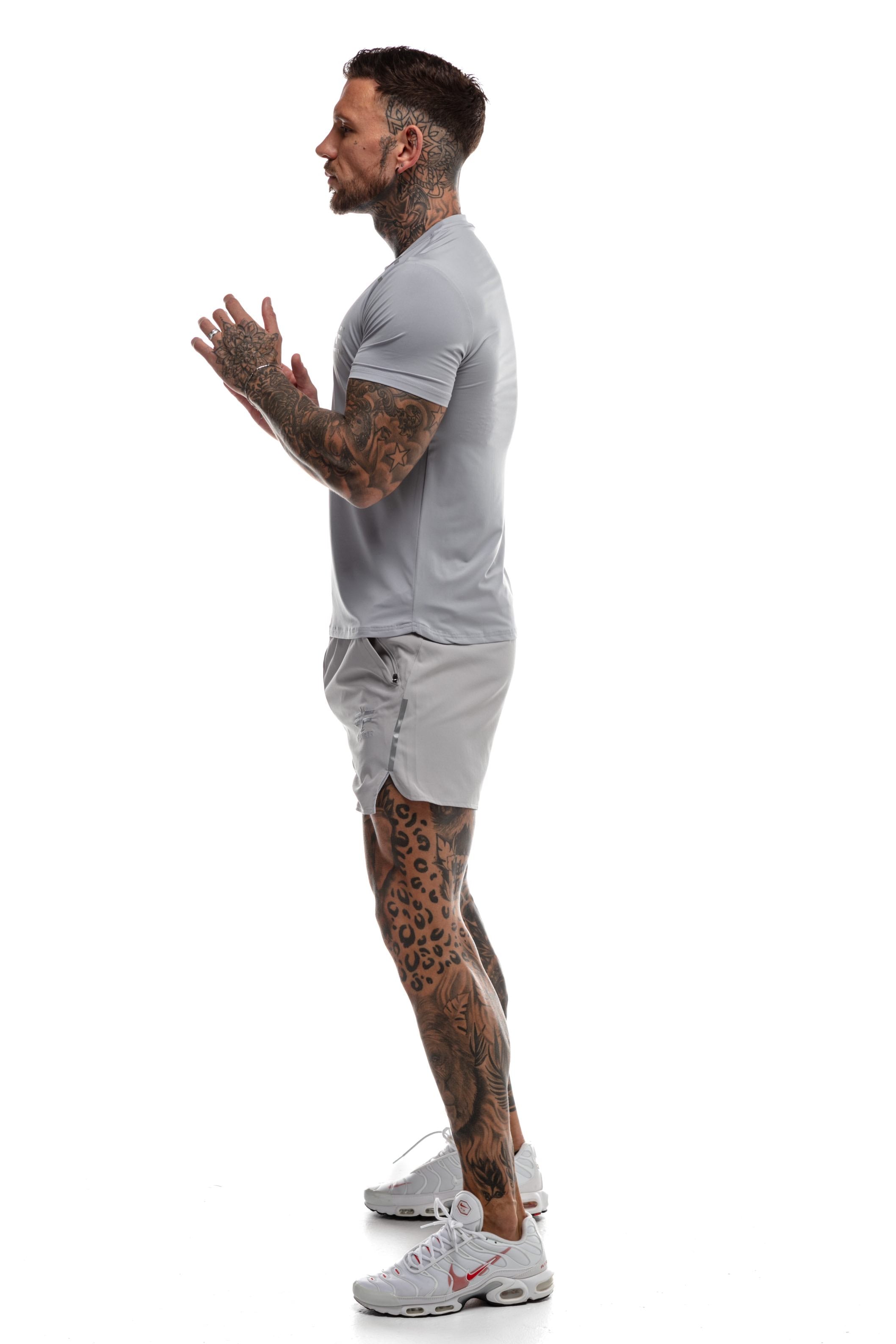 GymFreak Mens Fusion T-Shirt - Light Grey