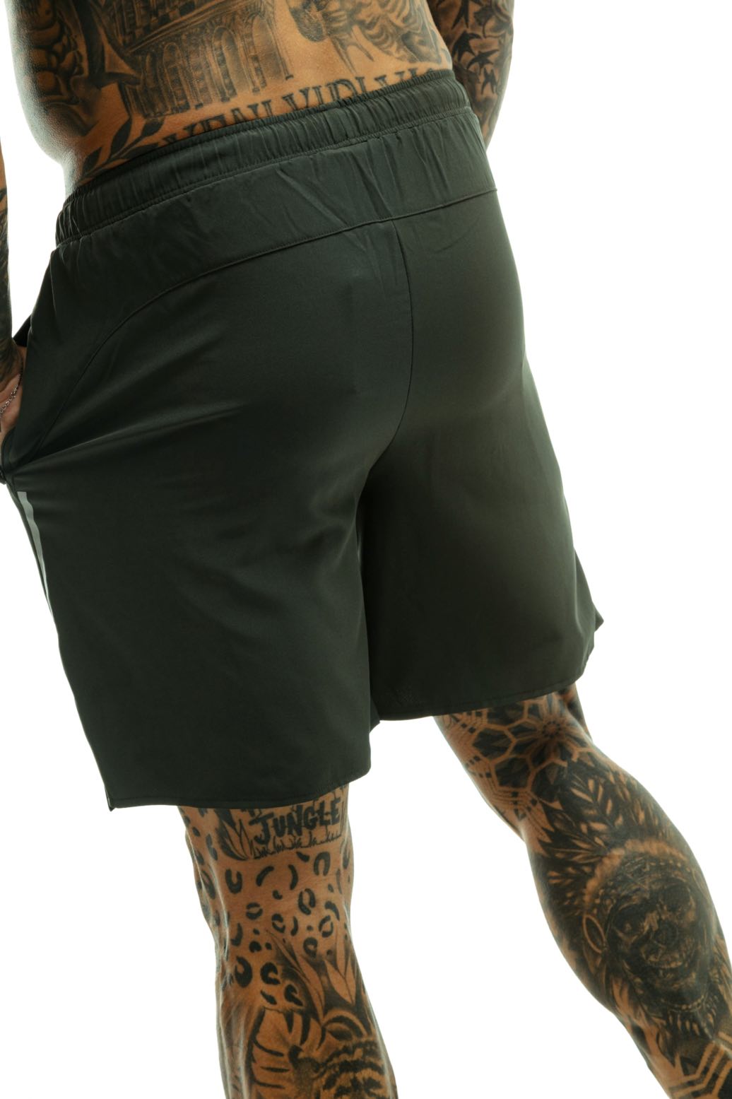 GymFreak Mens Fusion Shorts - Khaki- 7 inch