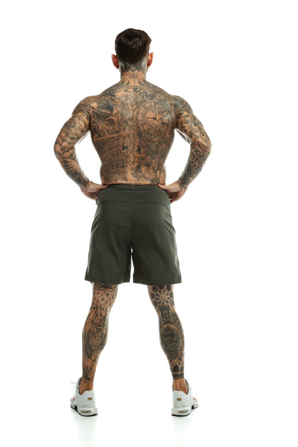 GymFreak Mens Fusion Shorts - Khaki- 7 inch