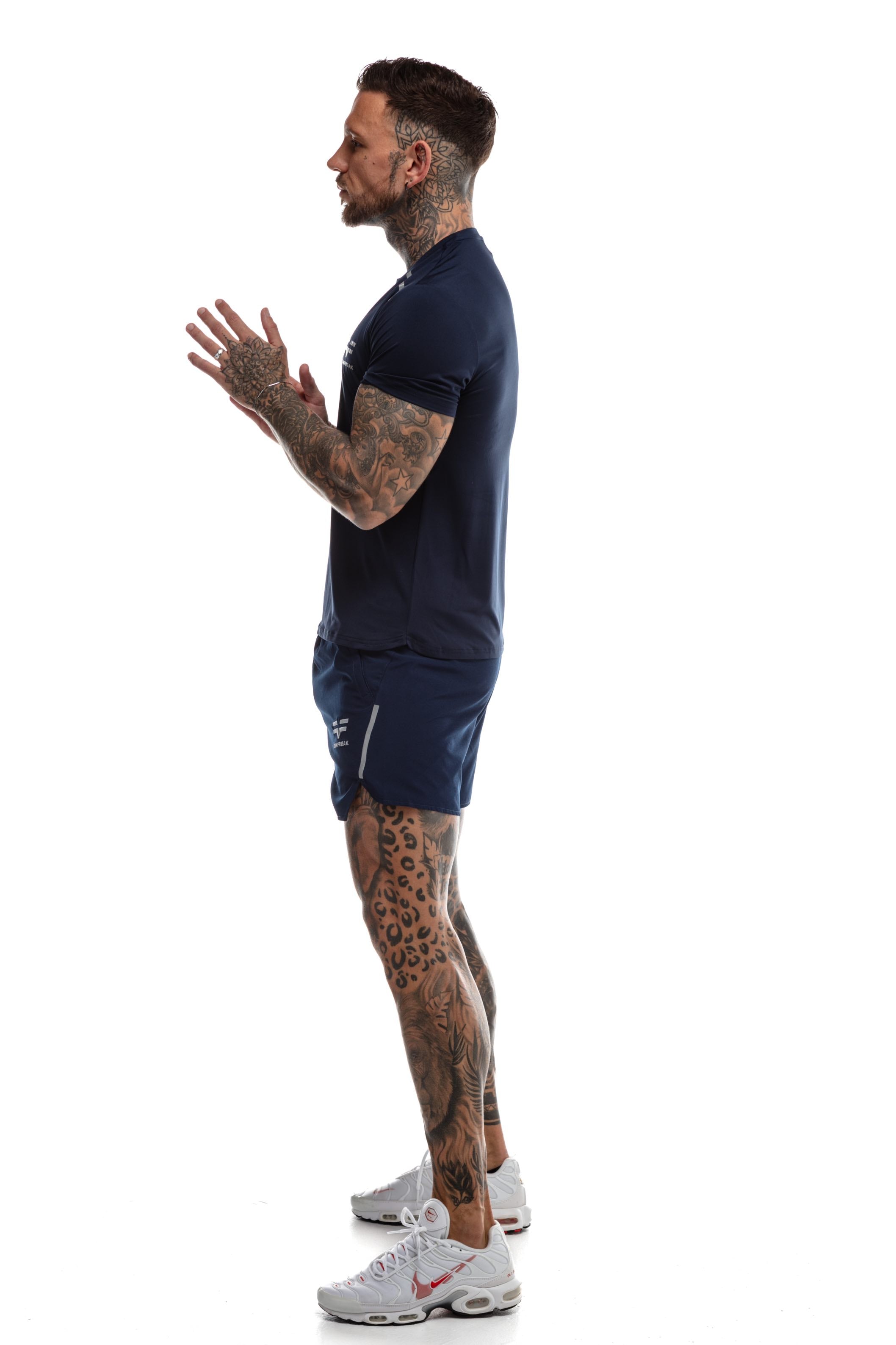 GymFreak Mens Fusion T-Shirt - Navy Blue