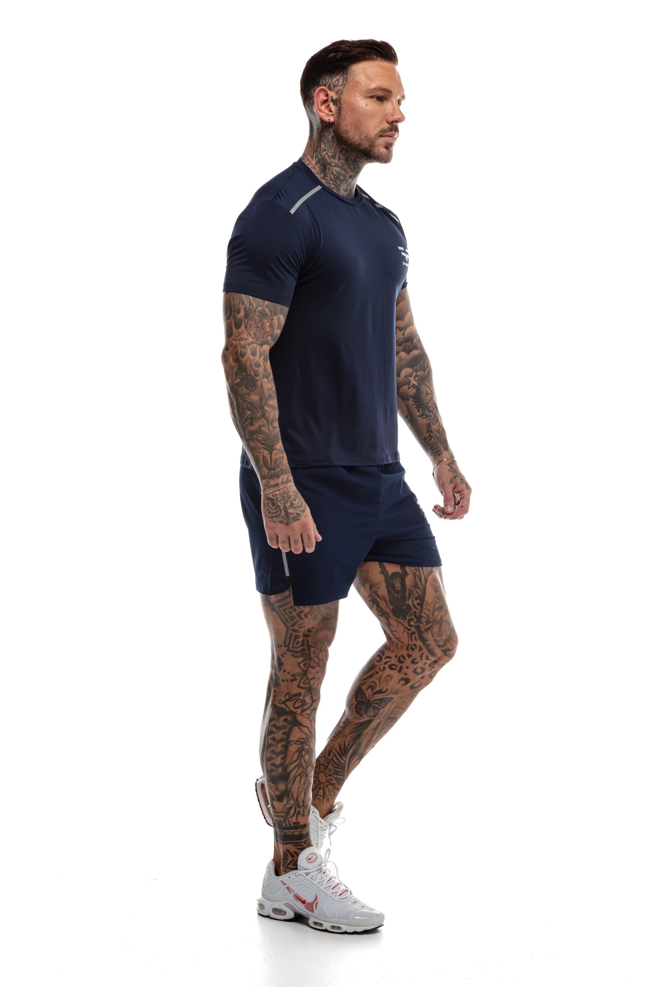 GymFreak Mens Fusion T-Shirt - Navy Blue