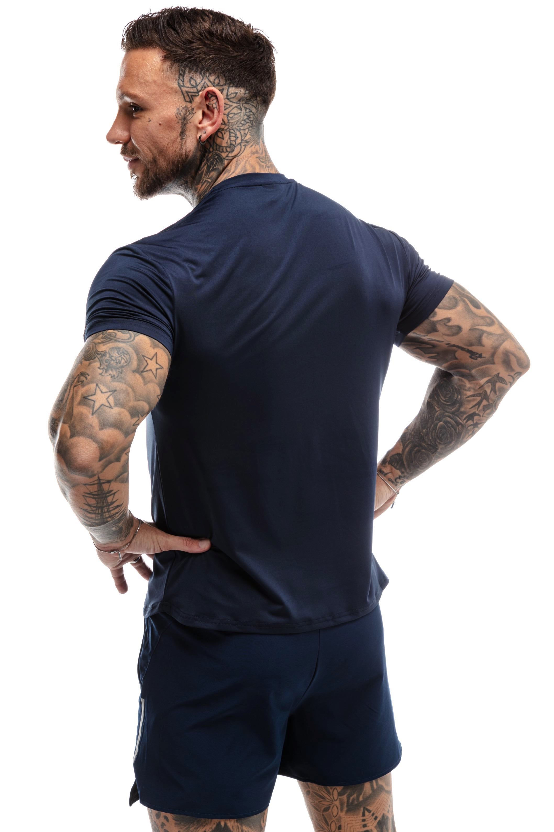 GymFreak Mens Fusion T-Shirt - Navy Blue