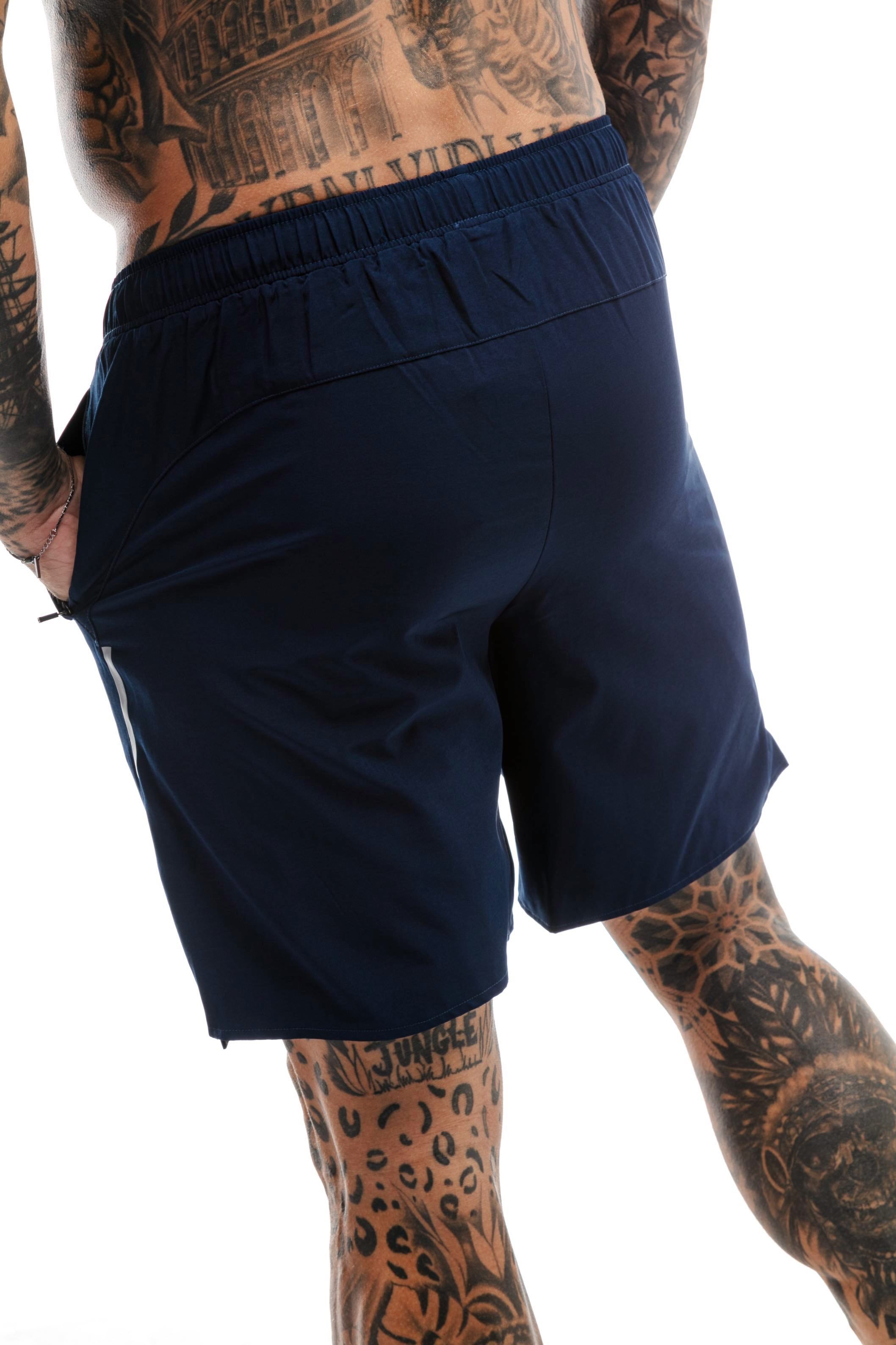 GymFreak Mens Fusion Shorts - Navy Blue - 7 inch