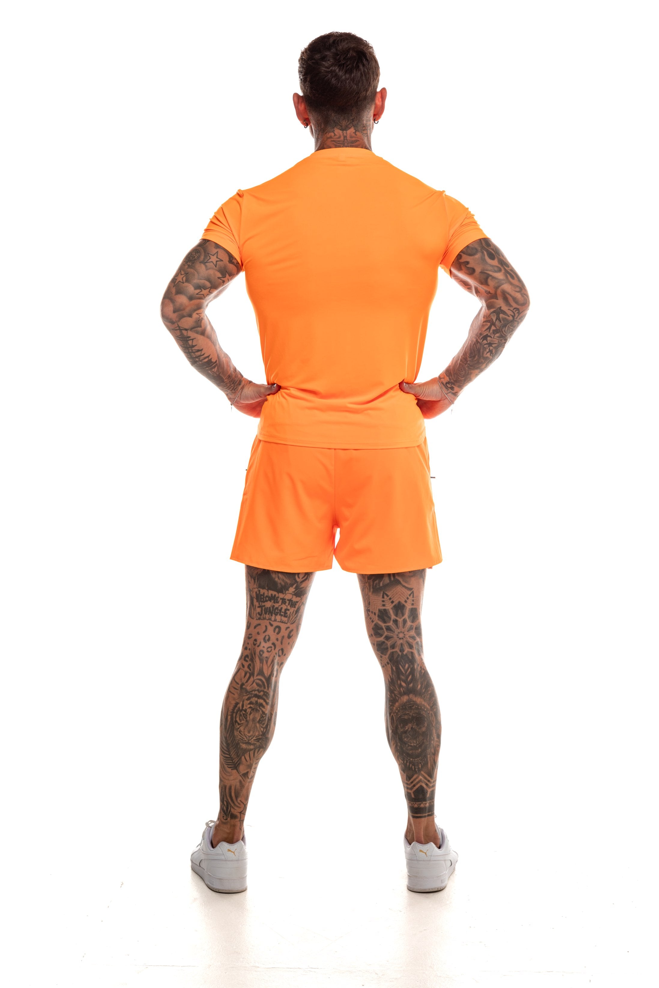 GymFreak Mens Neon Fusion T-Shirt - Neon Orange