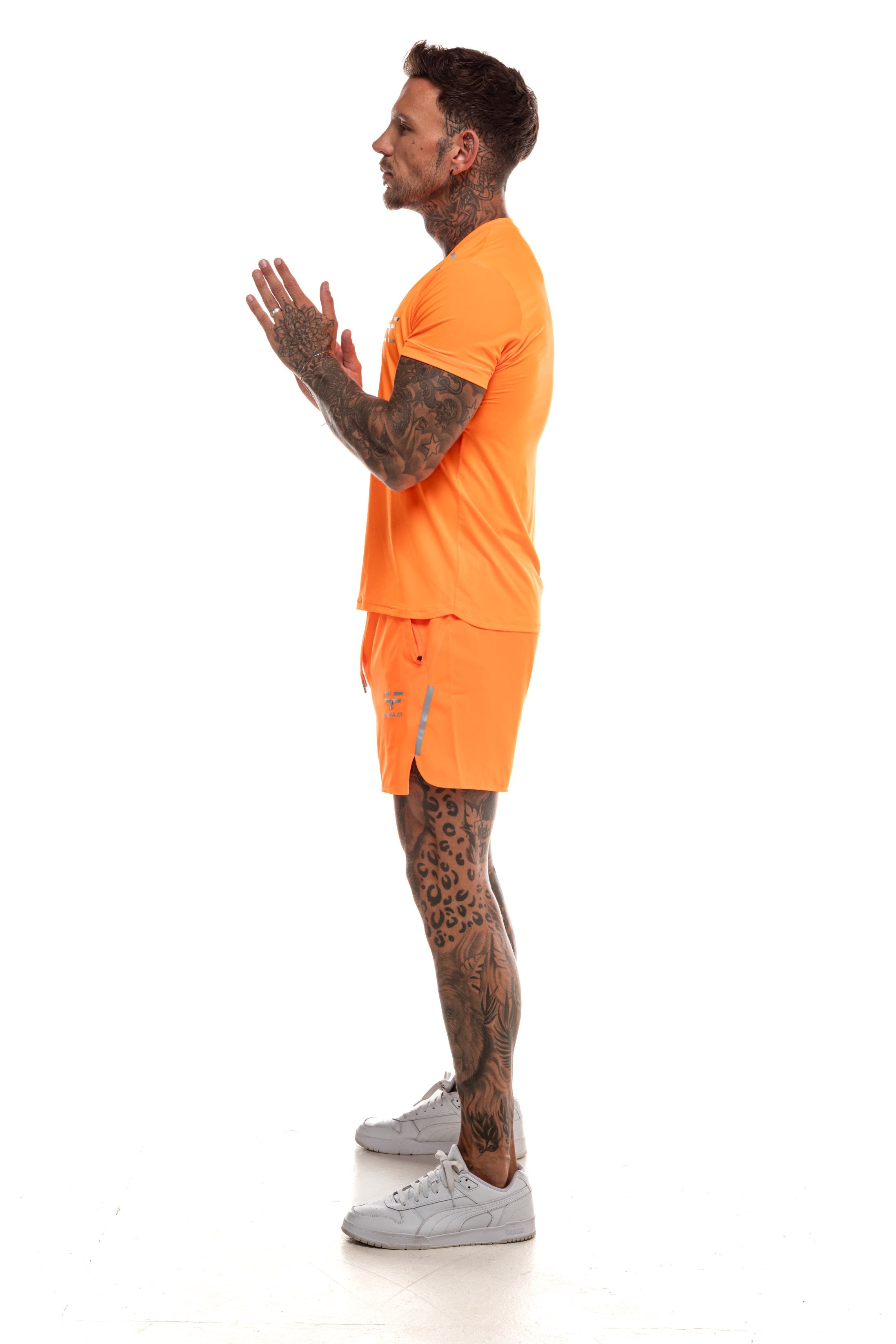 GymFreak Mens Neon Fusion T-Shirt - Neon Orange