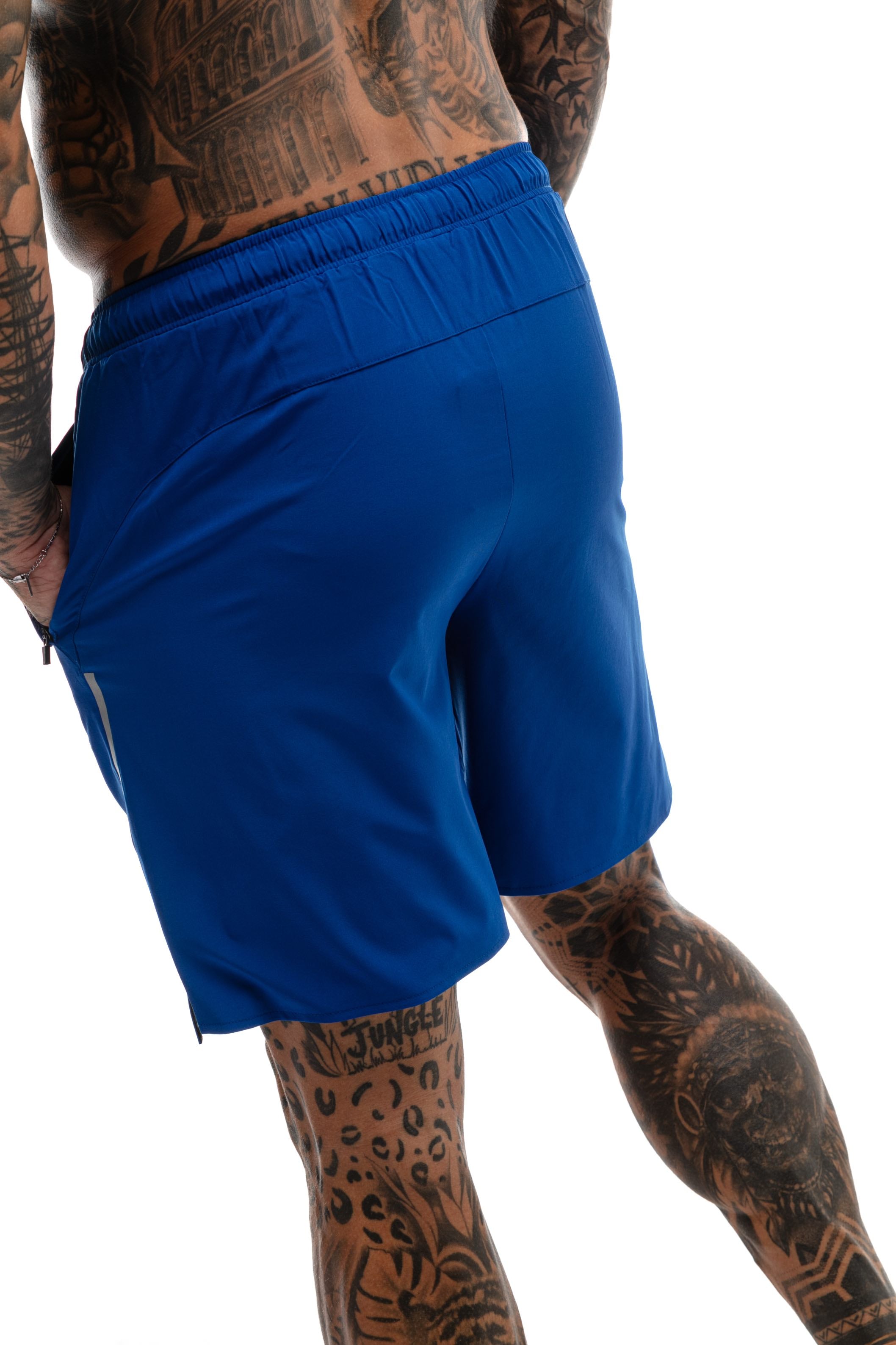 GymFreak Mens Fusion Shorts - Royal Blue - 7 inch