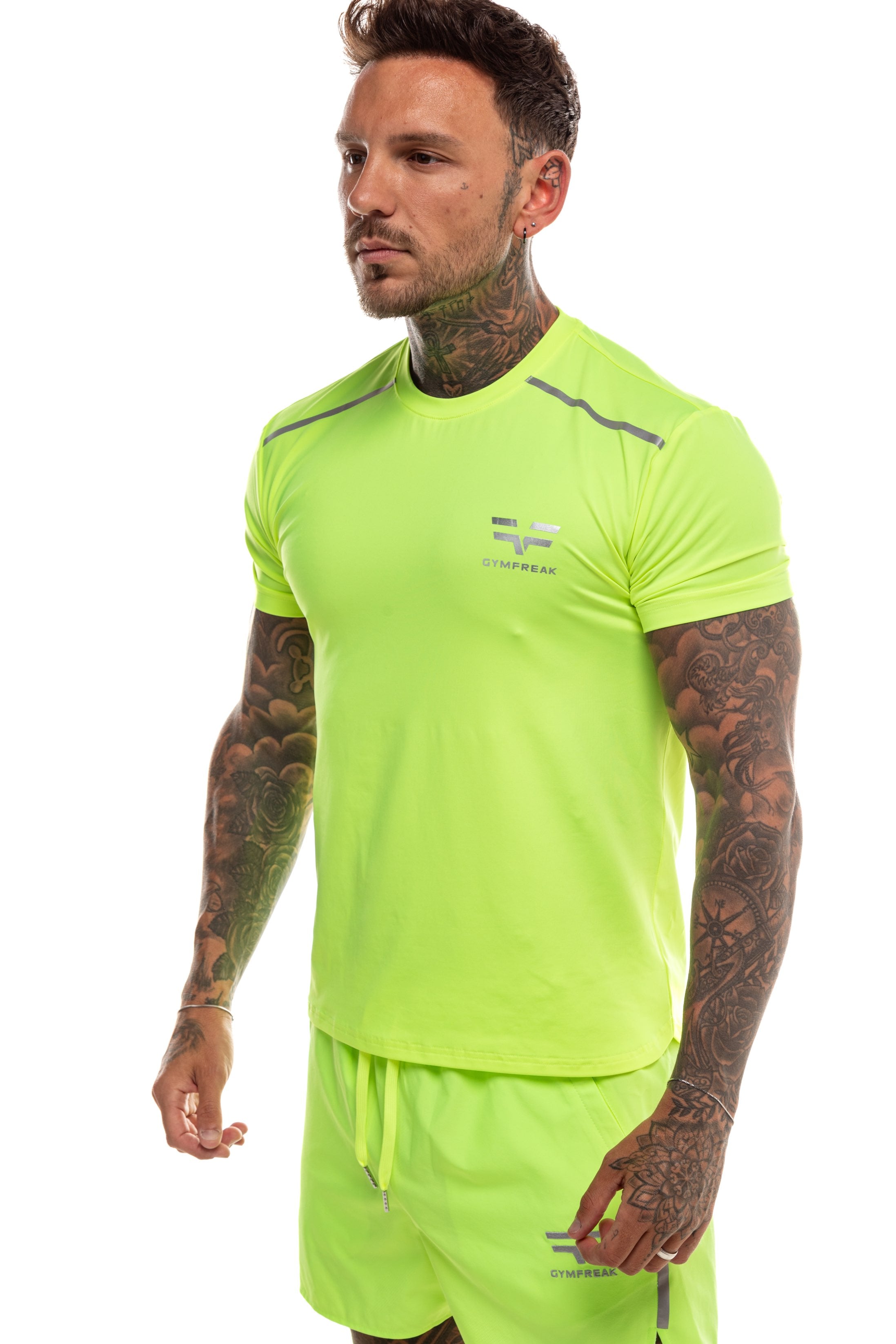GymFreak Mens Neon Fusion T-Shirt - Neon Yellow