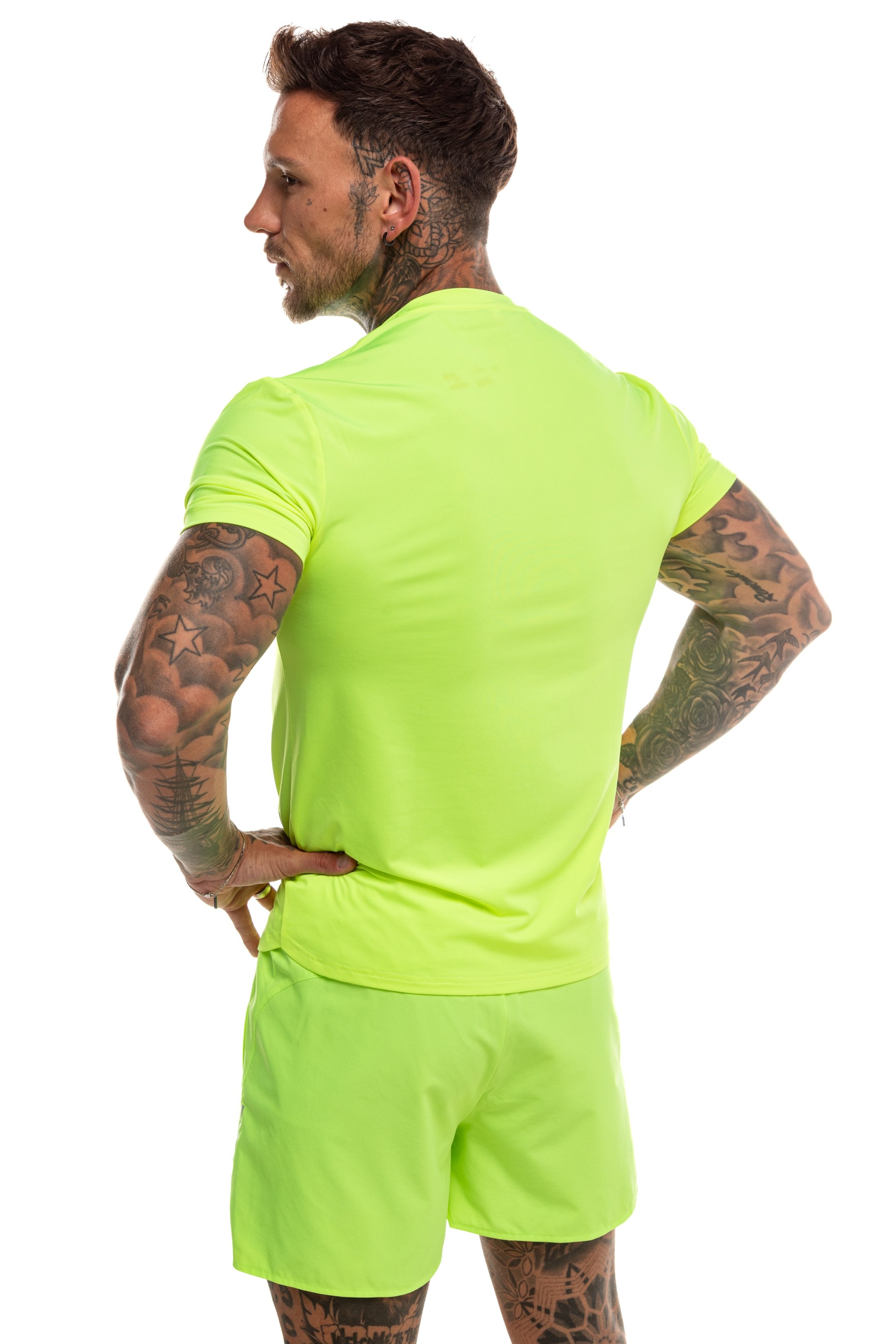 GymFreak Mens Neon Fusion T-Shirt - Neon Yellow