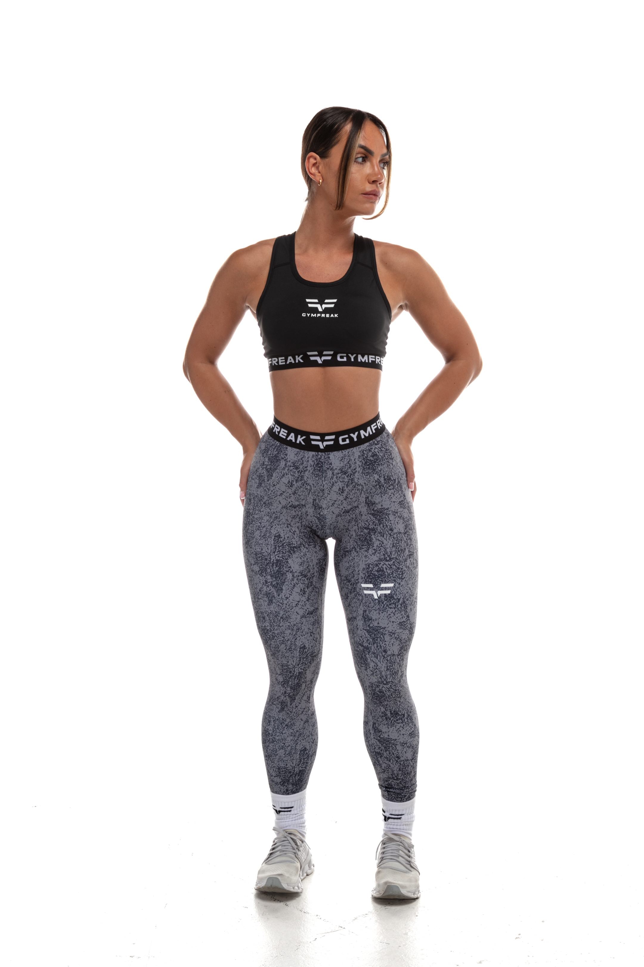 GymFreak Womens Leggings - Grey