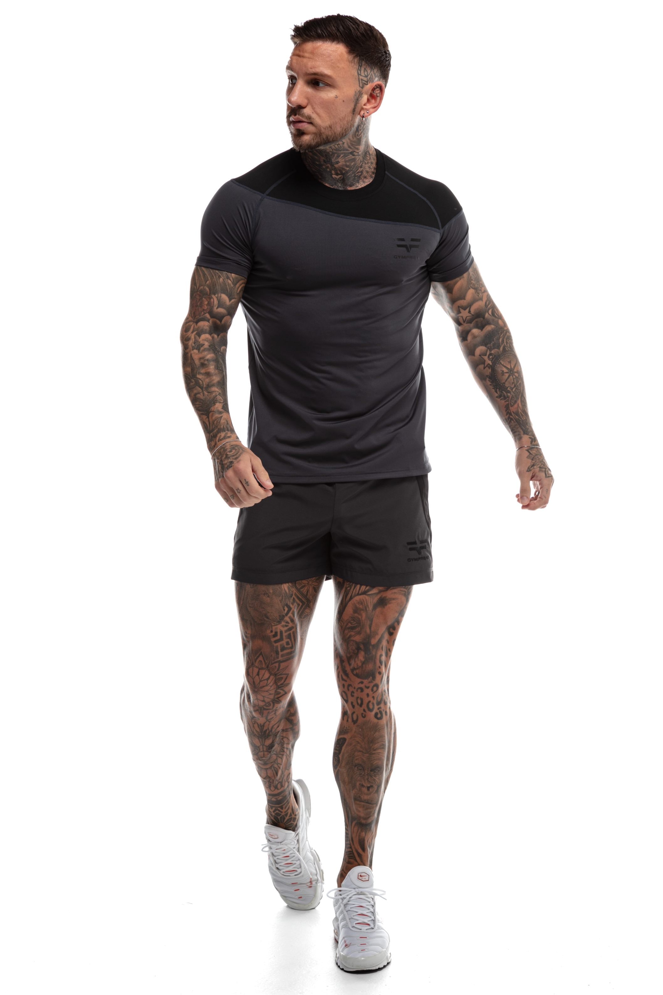 GymFreak Mens Pro Shorts - Grey 3.5 inch