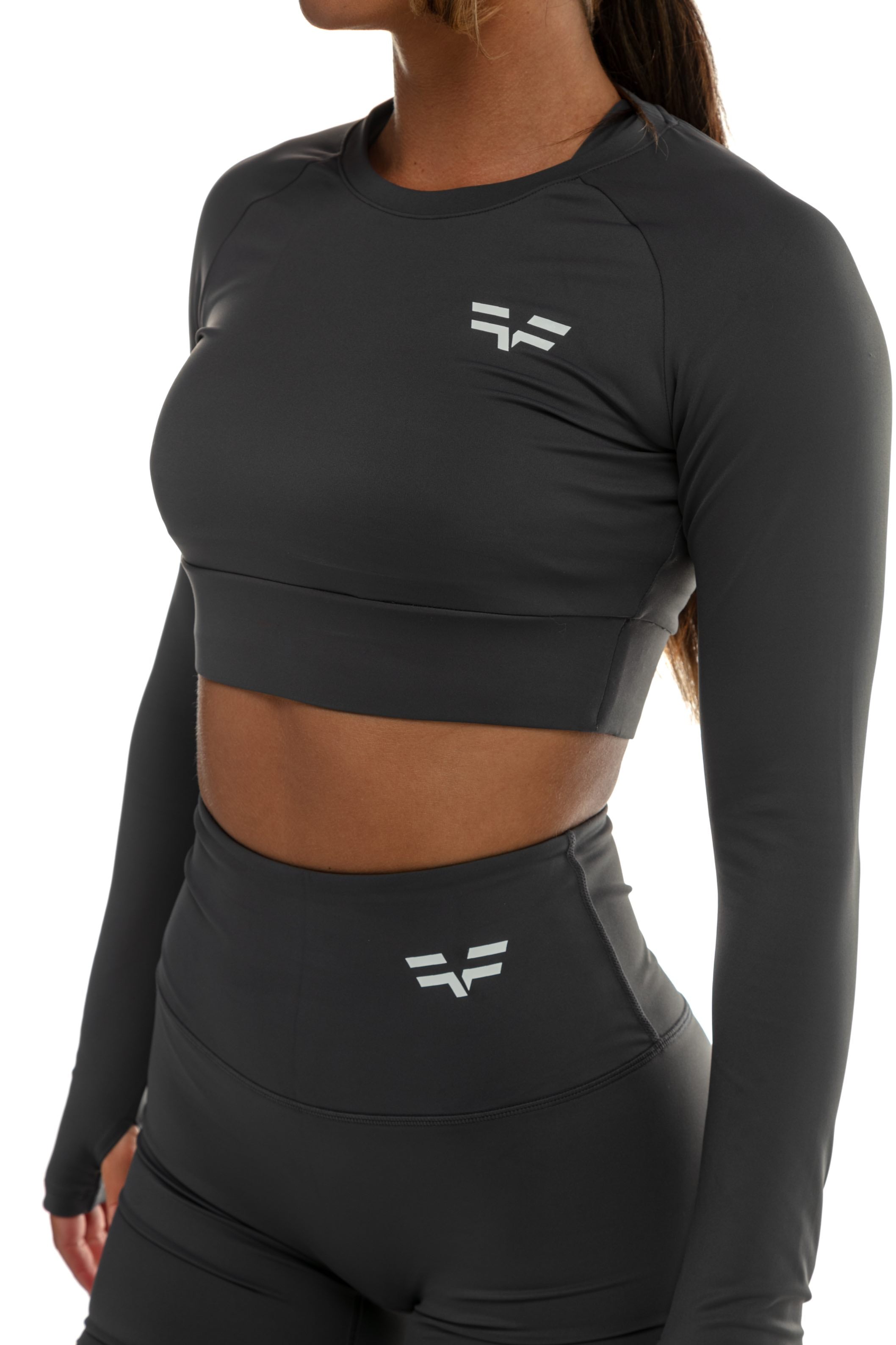 GymFreak Women's Vision Crop Top - Grey