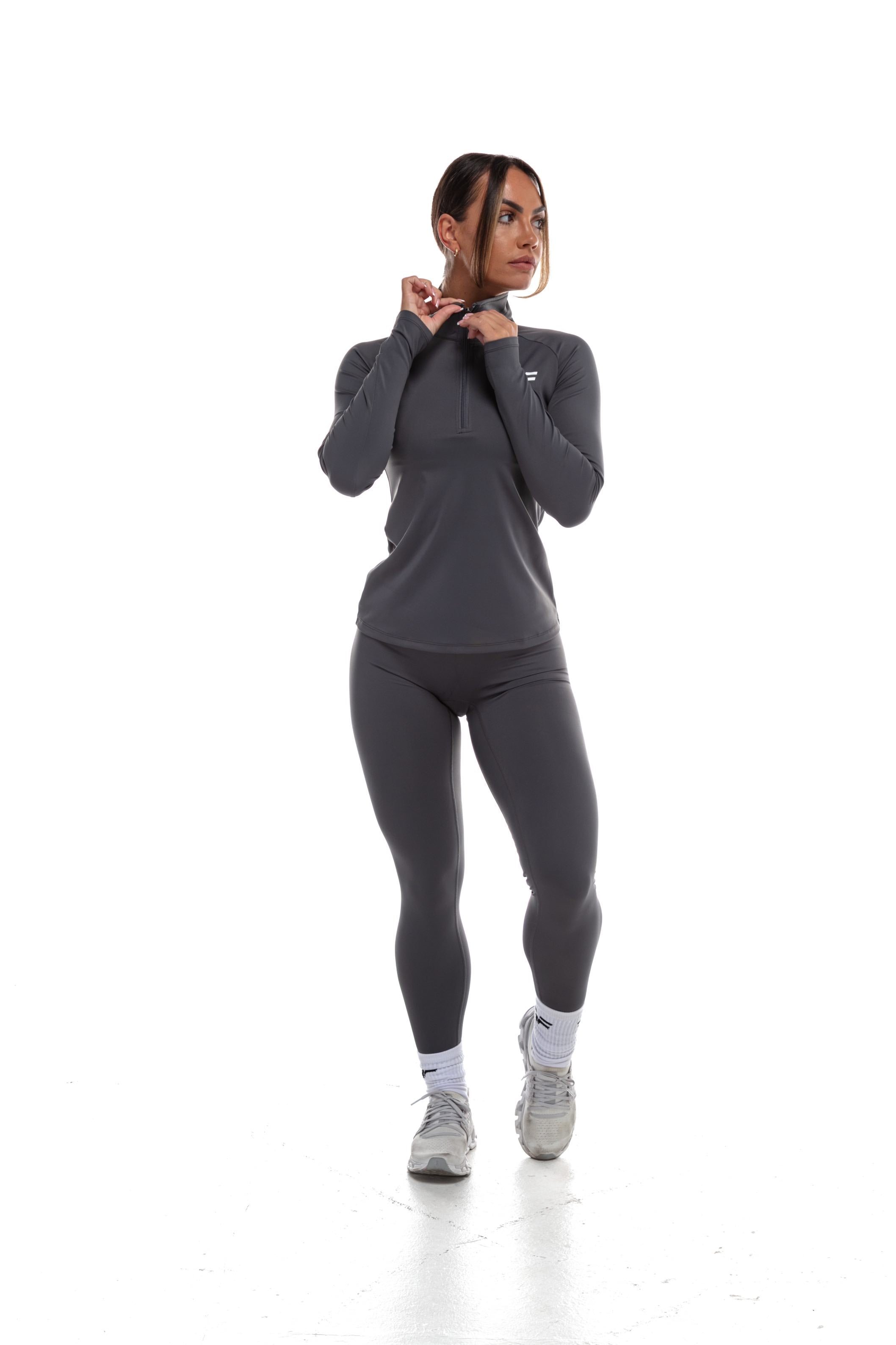 GymFreak Women's Vision 3/4 Zip Top - Grey