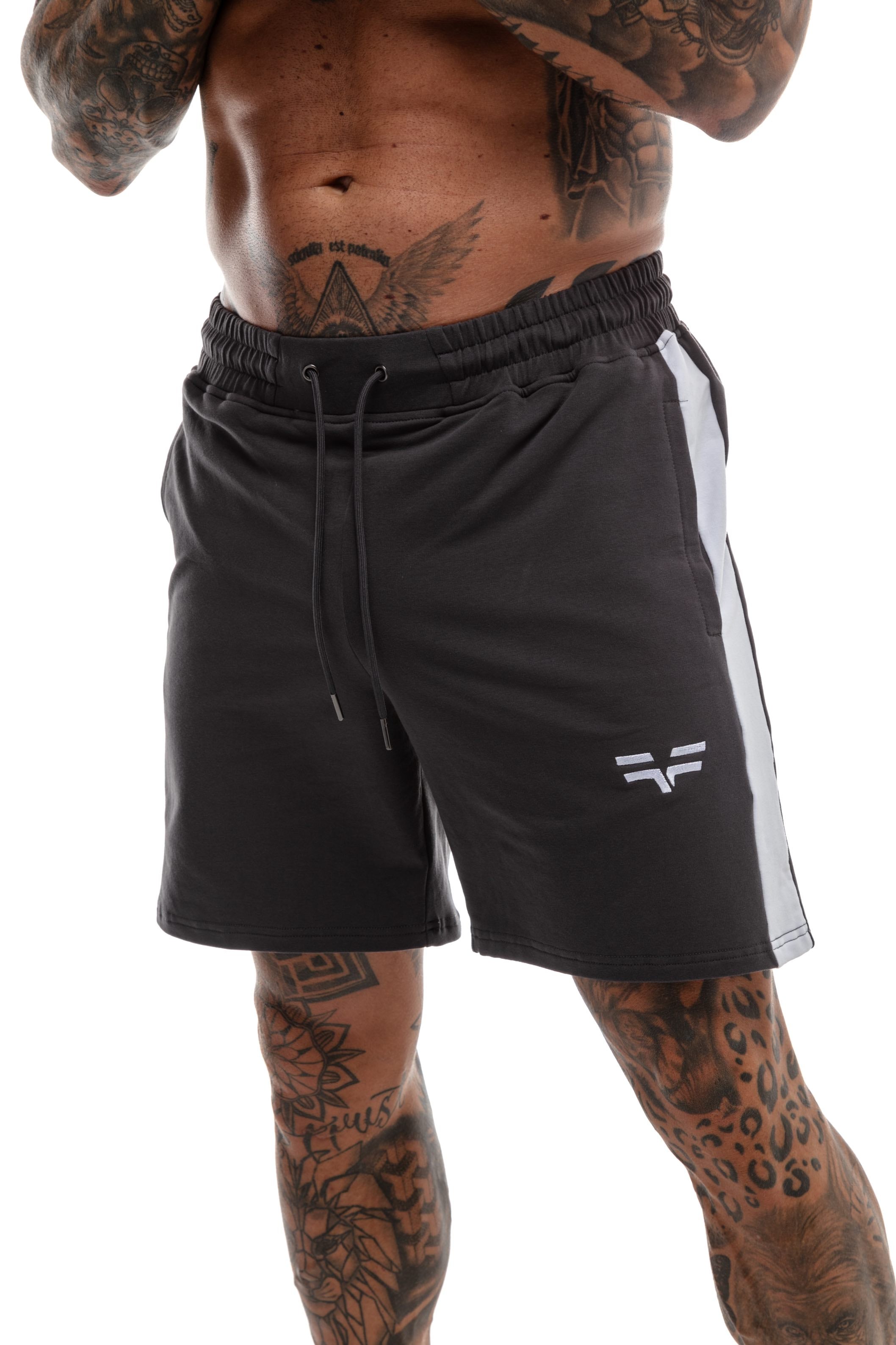 GymFreak Mens Icon Range Shorts - Charcoal - 7 inch