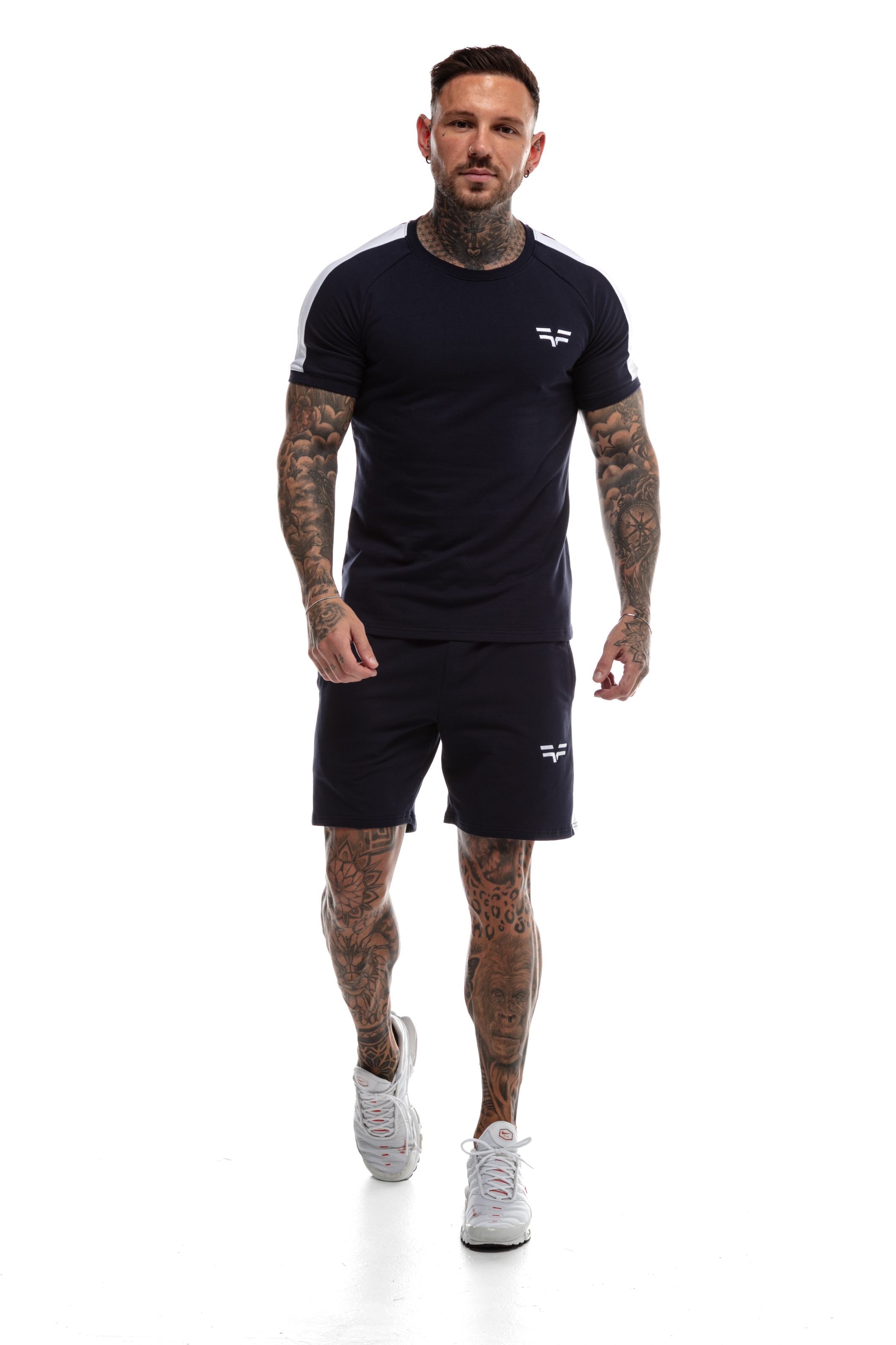 GymFreak Mens Icon Range Shorts - Navy Blue - 7 inch