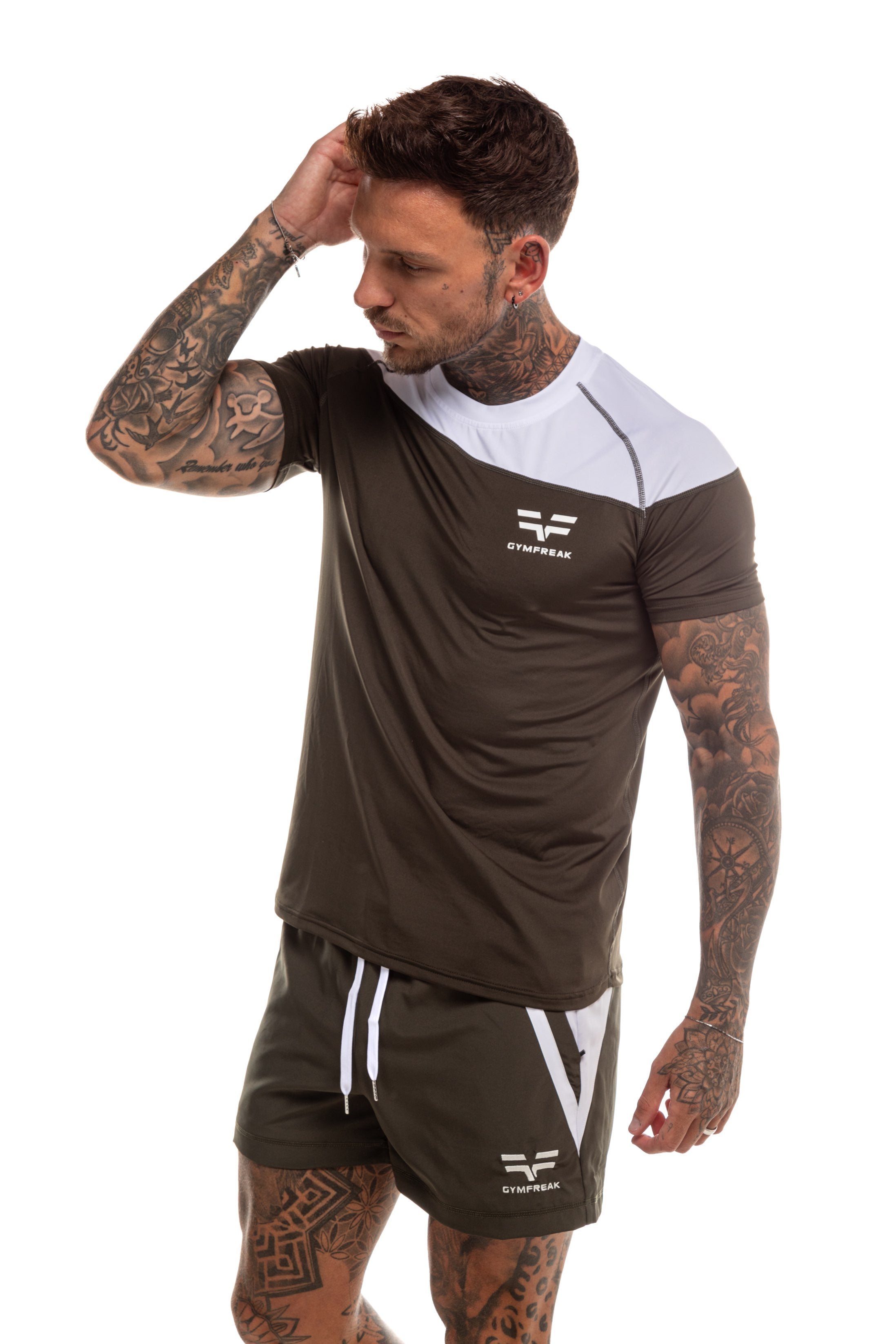 GymFreak Mens Pro T-Shirt - Khaki