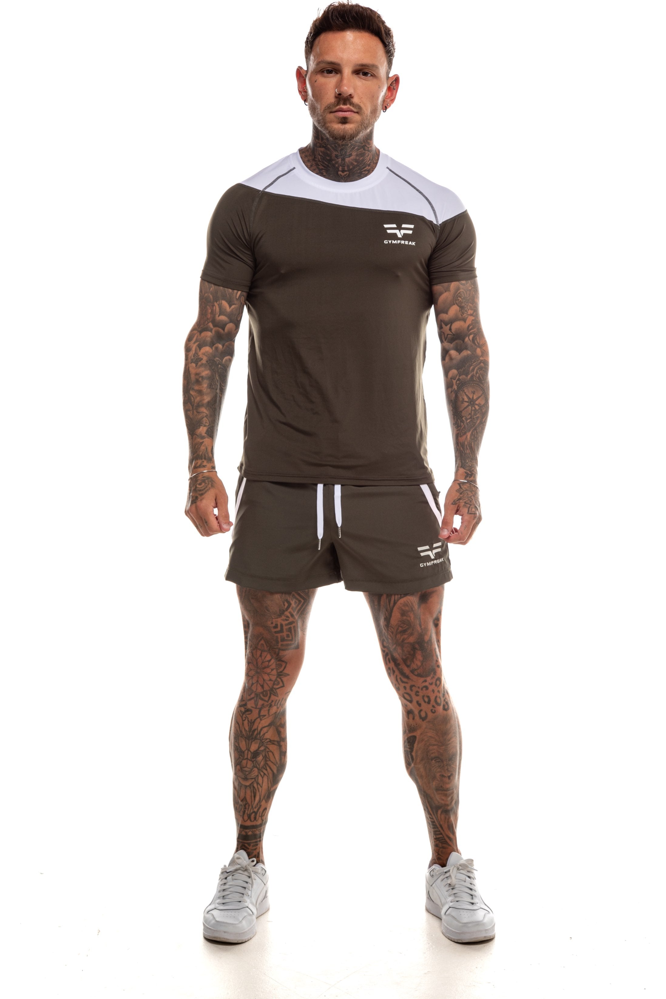 GymFreak Mens Pro T-Shirt - Khaki