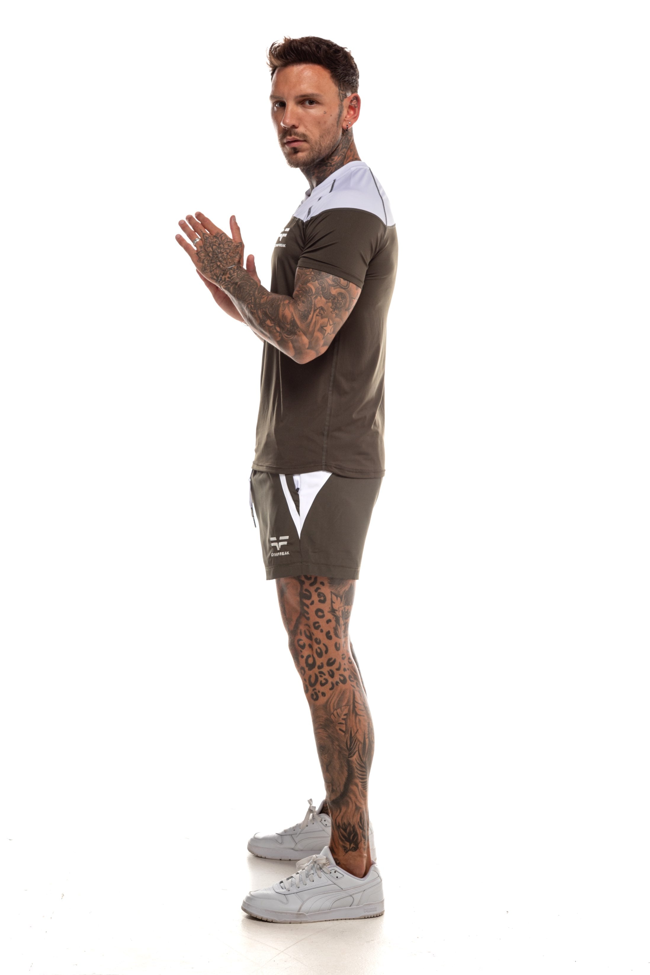 GymFreak Mens Pro T-Shirt - Khaki