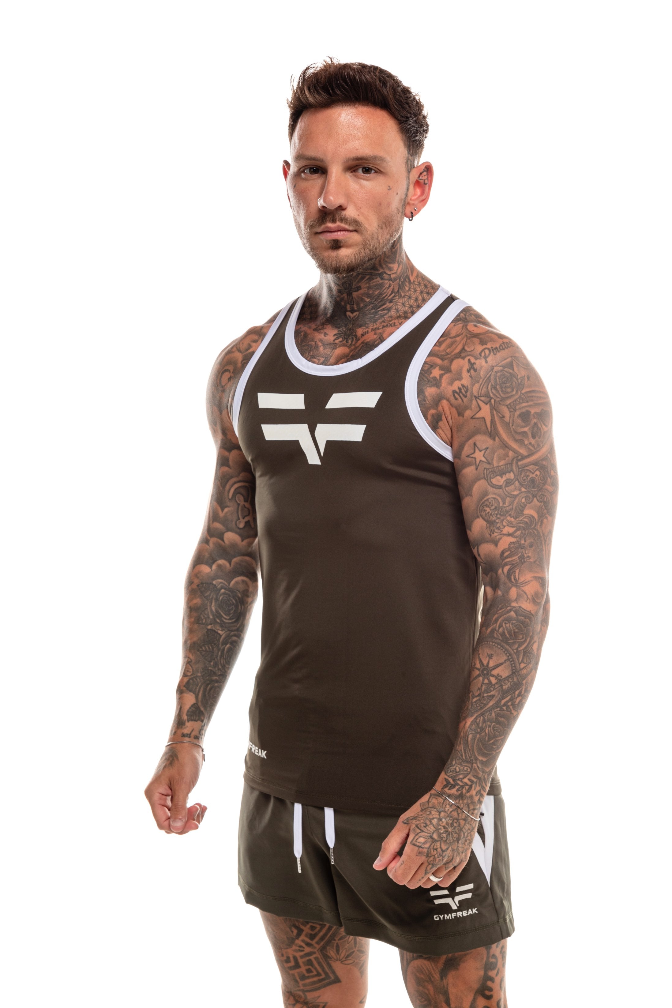 GymFreak Mens Pro Vest - Khaki