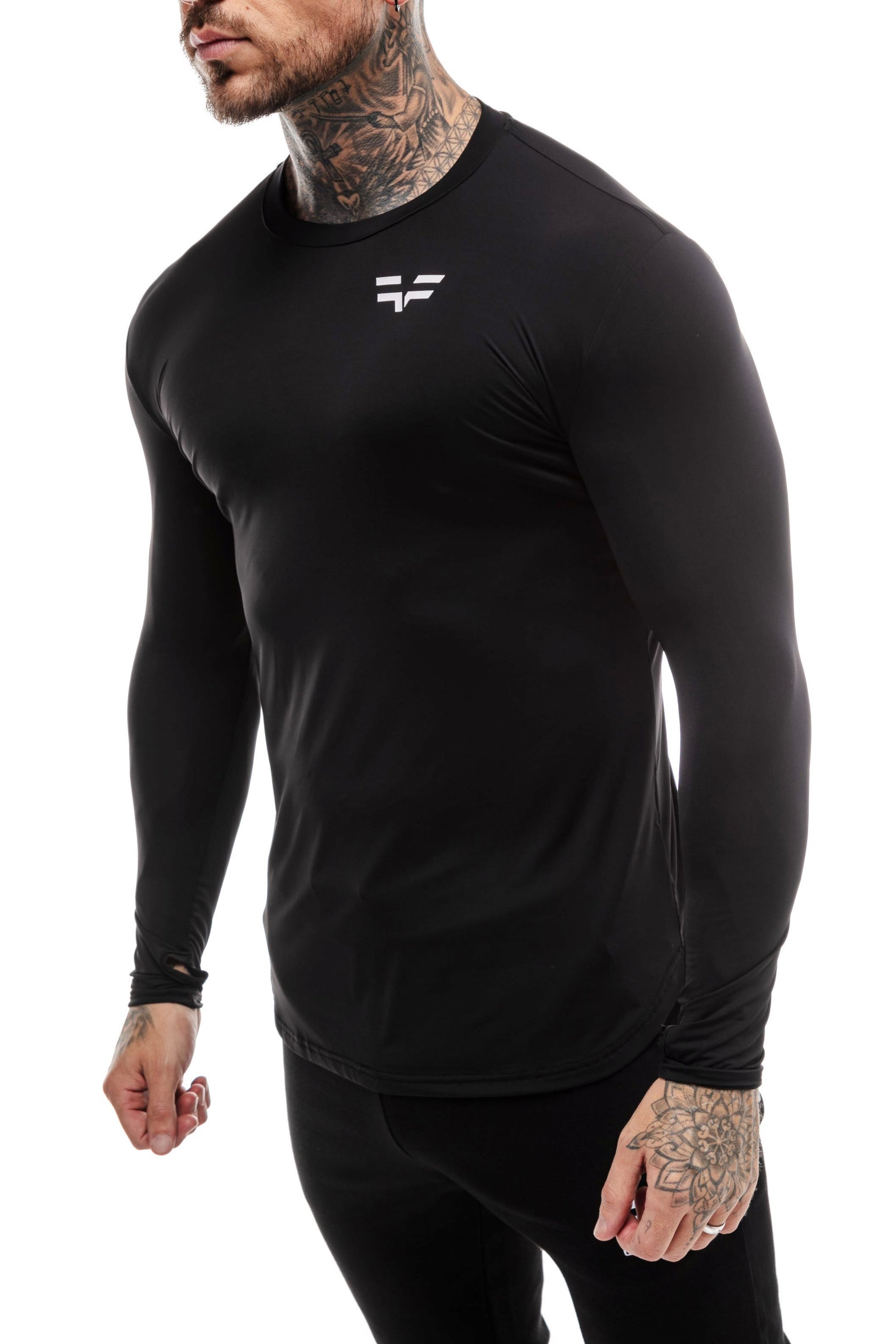 Gymfreak Mens Long Sleeve Active T-shirt - Black