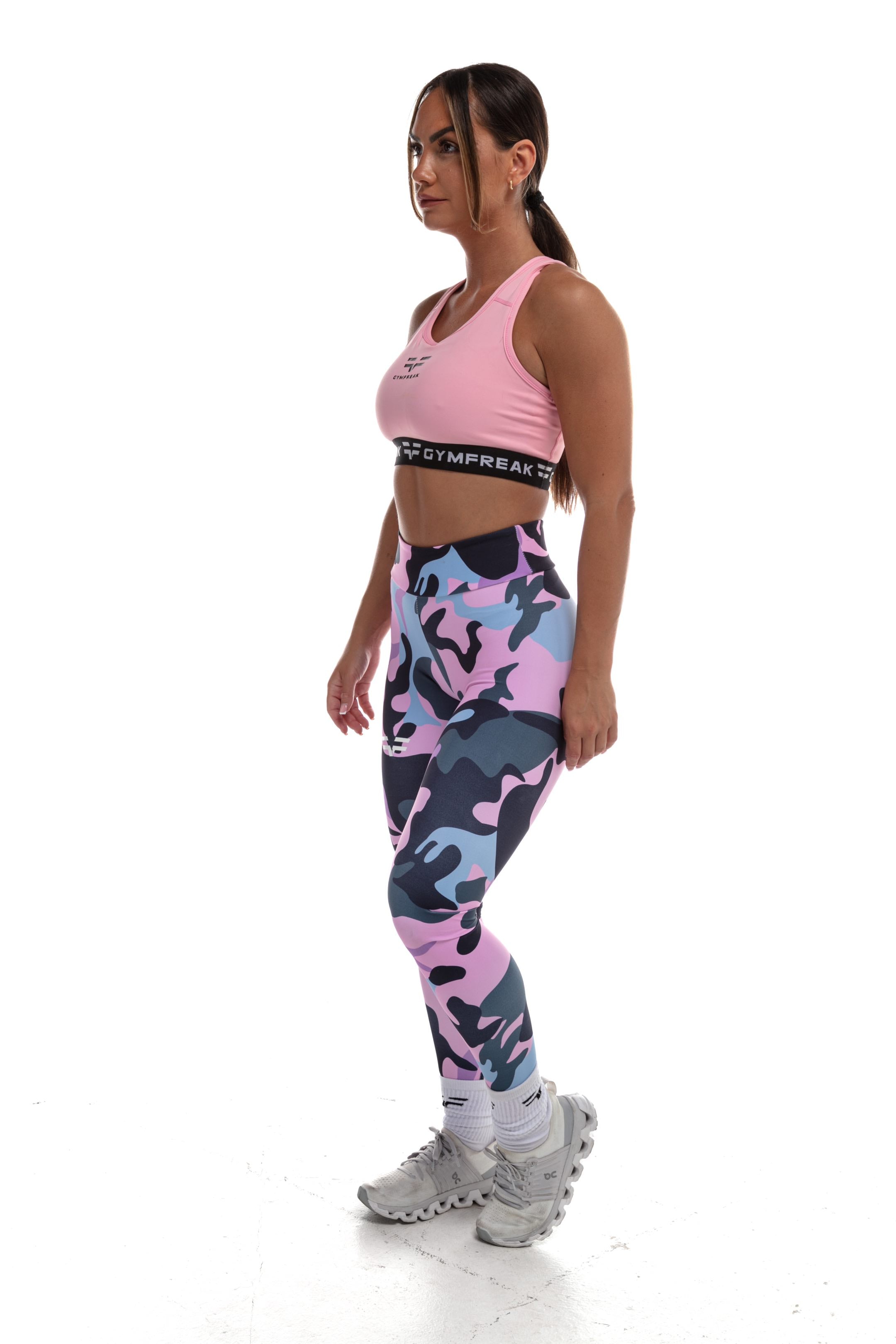 GymFreak Womens Camo Leggings - Pink