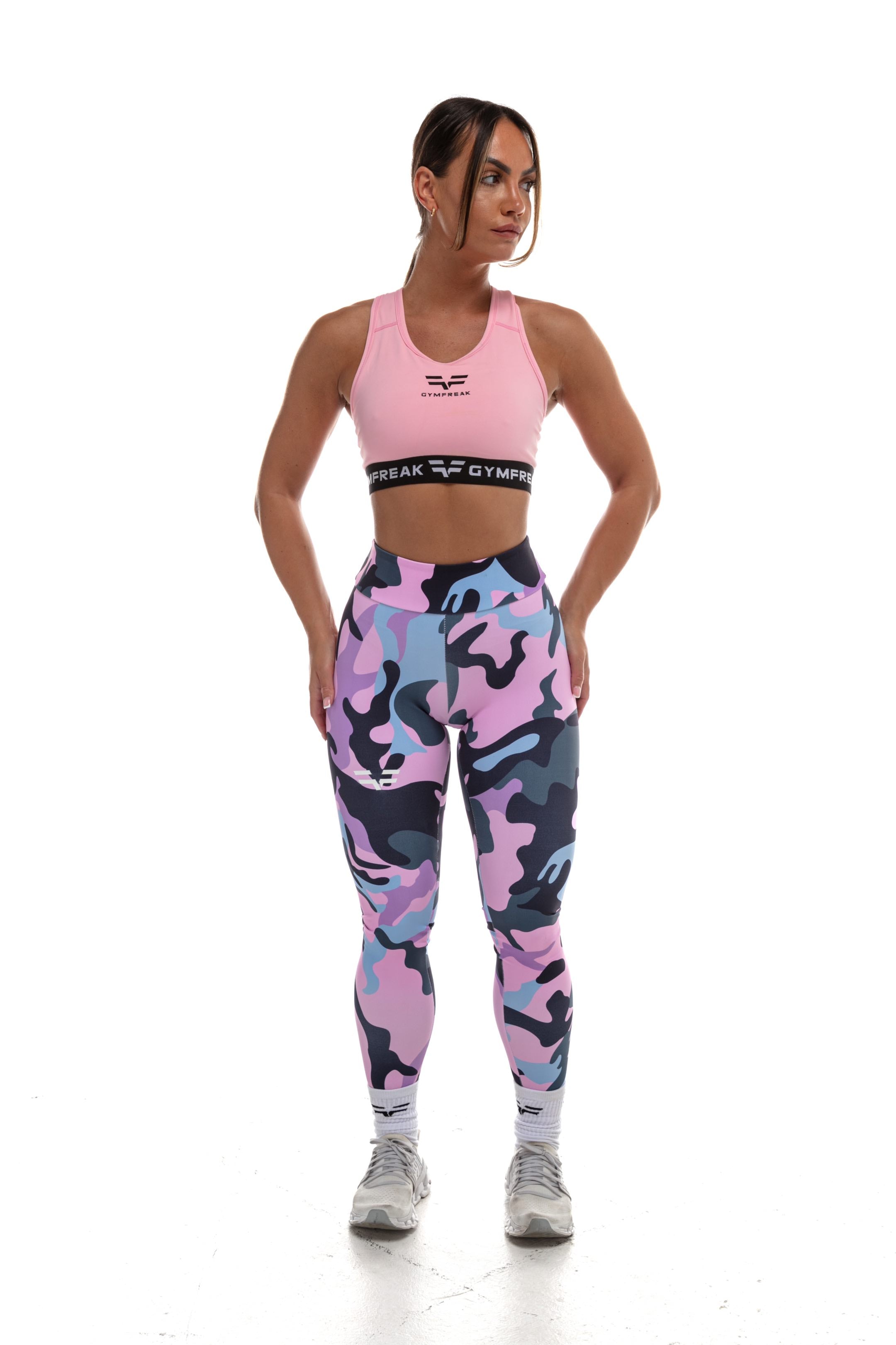 GymFreak Womens Camo Leggings - Pink