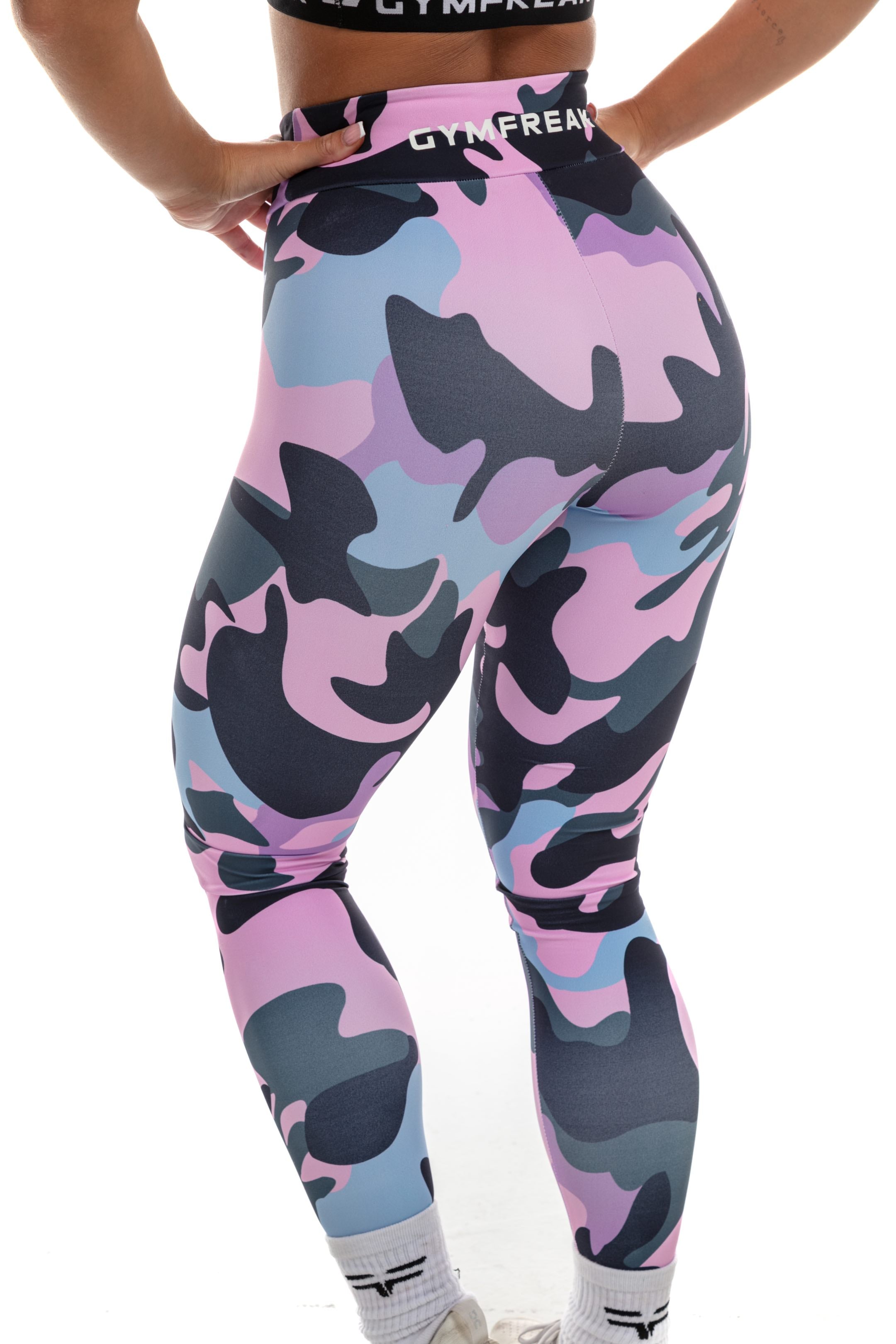 GymFreak Womens Camo Leggings - Pink