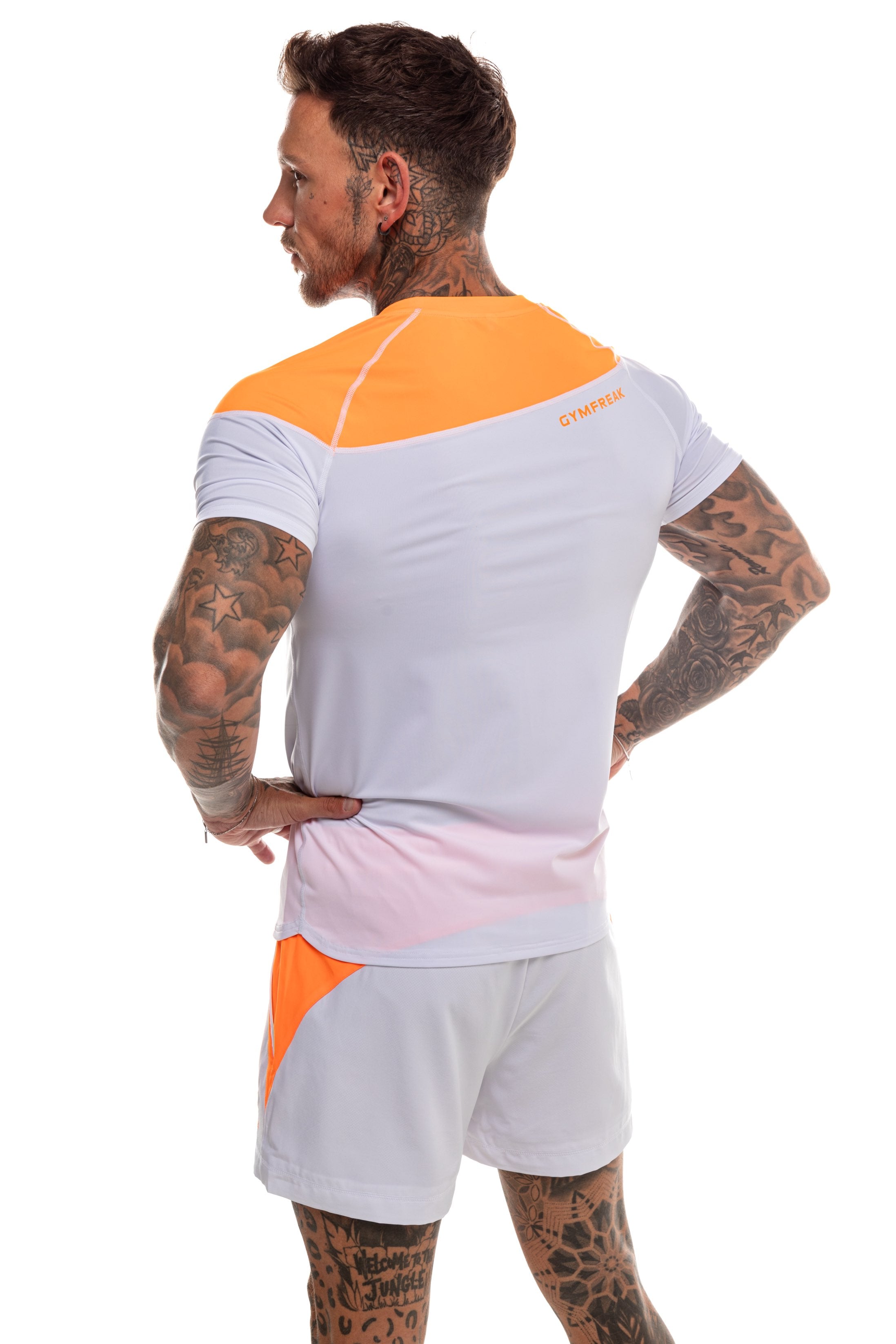 GymFreak Mens Neon Pro T-Shirt - Neon Orange