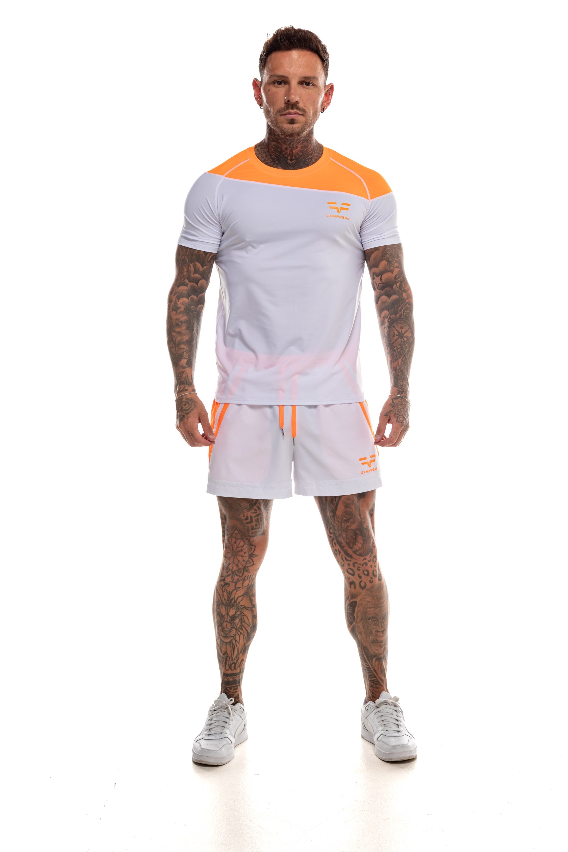 GymFreak Mens Neon Pro T-Shirt - Neon Orange