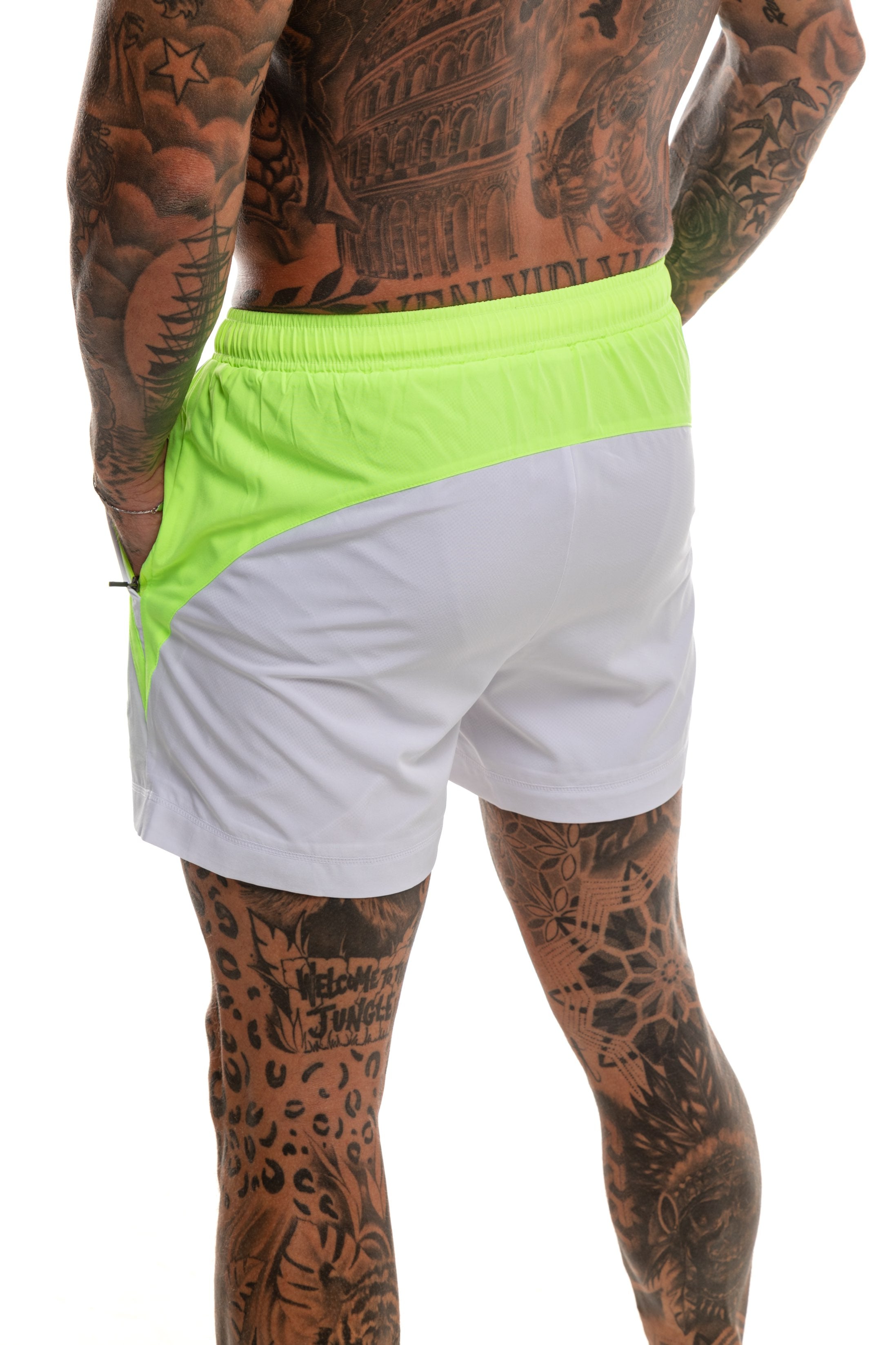 GymFreak Mens Neon Pro Shorts - Neon Yellow - 3.5 inch