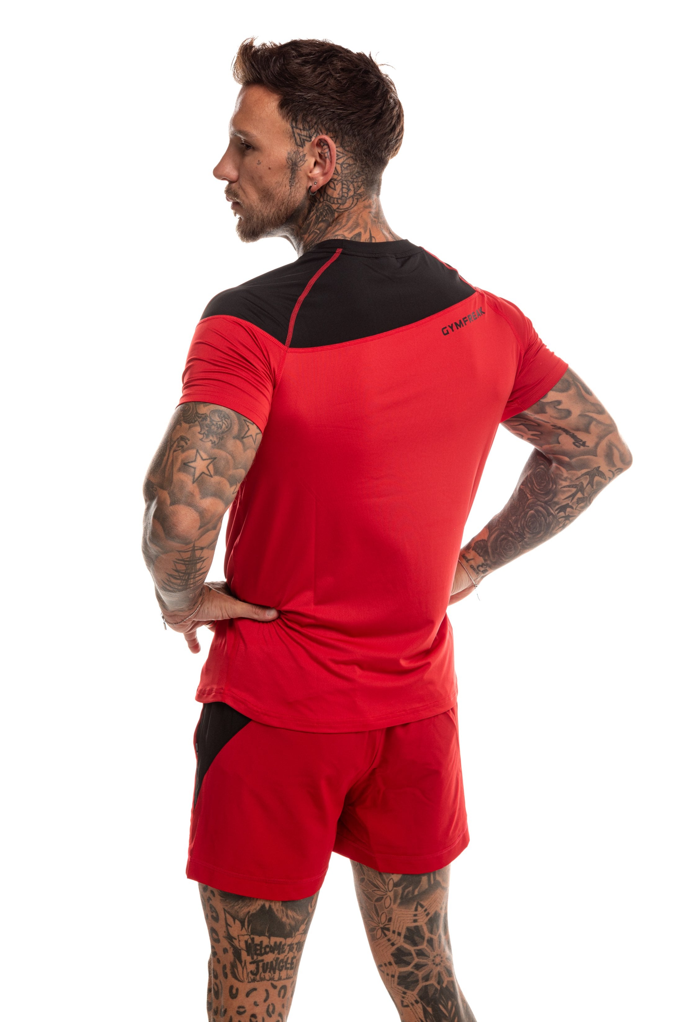 GymFreak Mens Pro T-Shirt - Red/Black