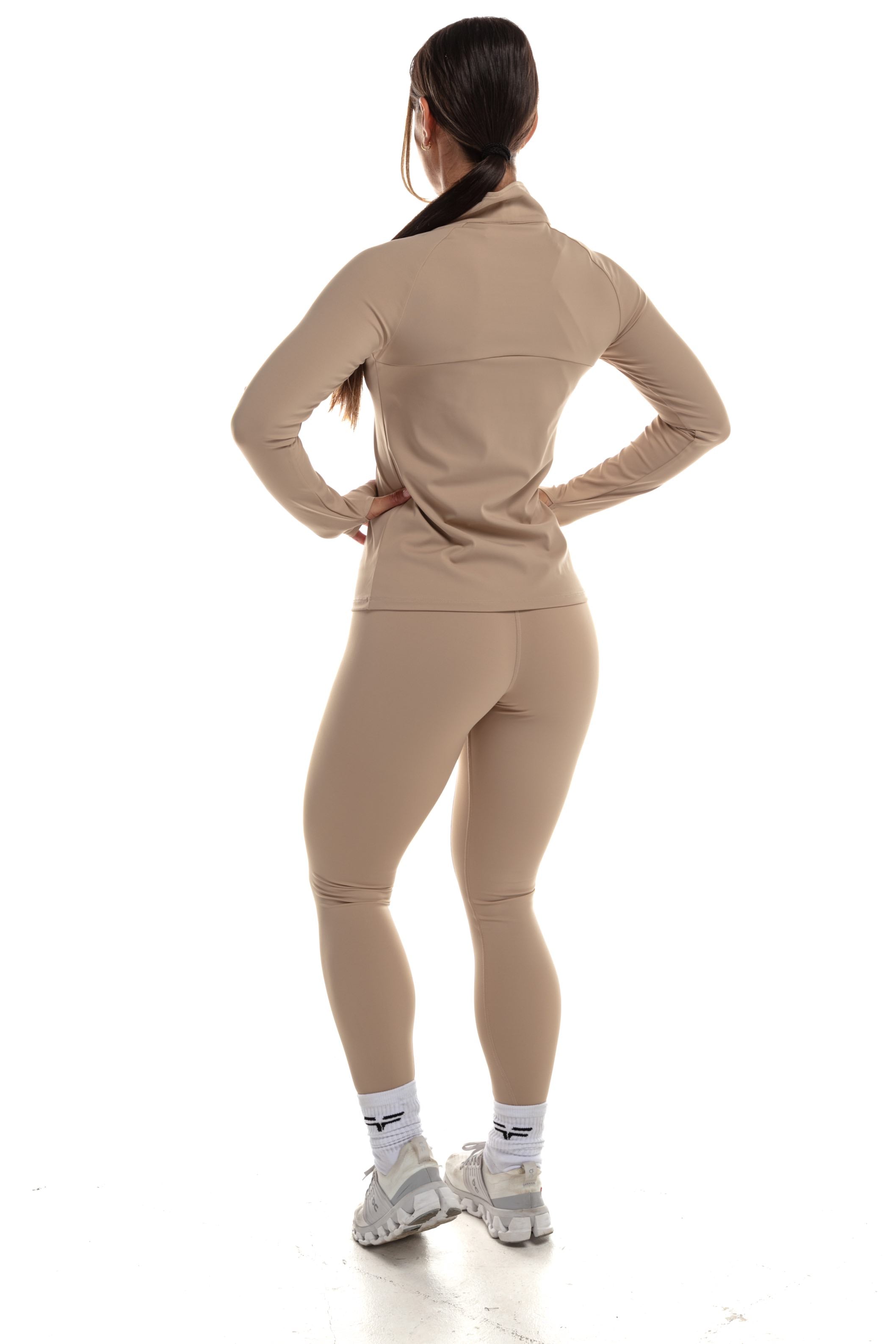 GymFreak Women's Vision 3/4 Zip Top - Sand