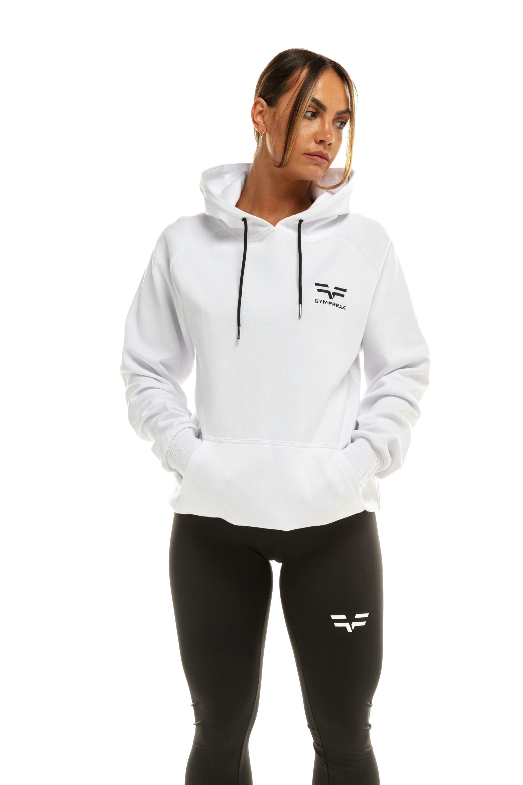 GymFreak Womens Power Hoodie - White