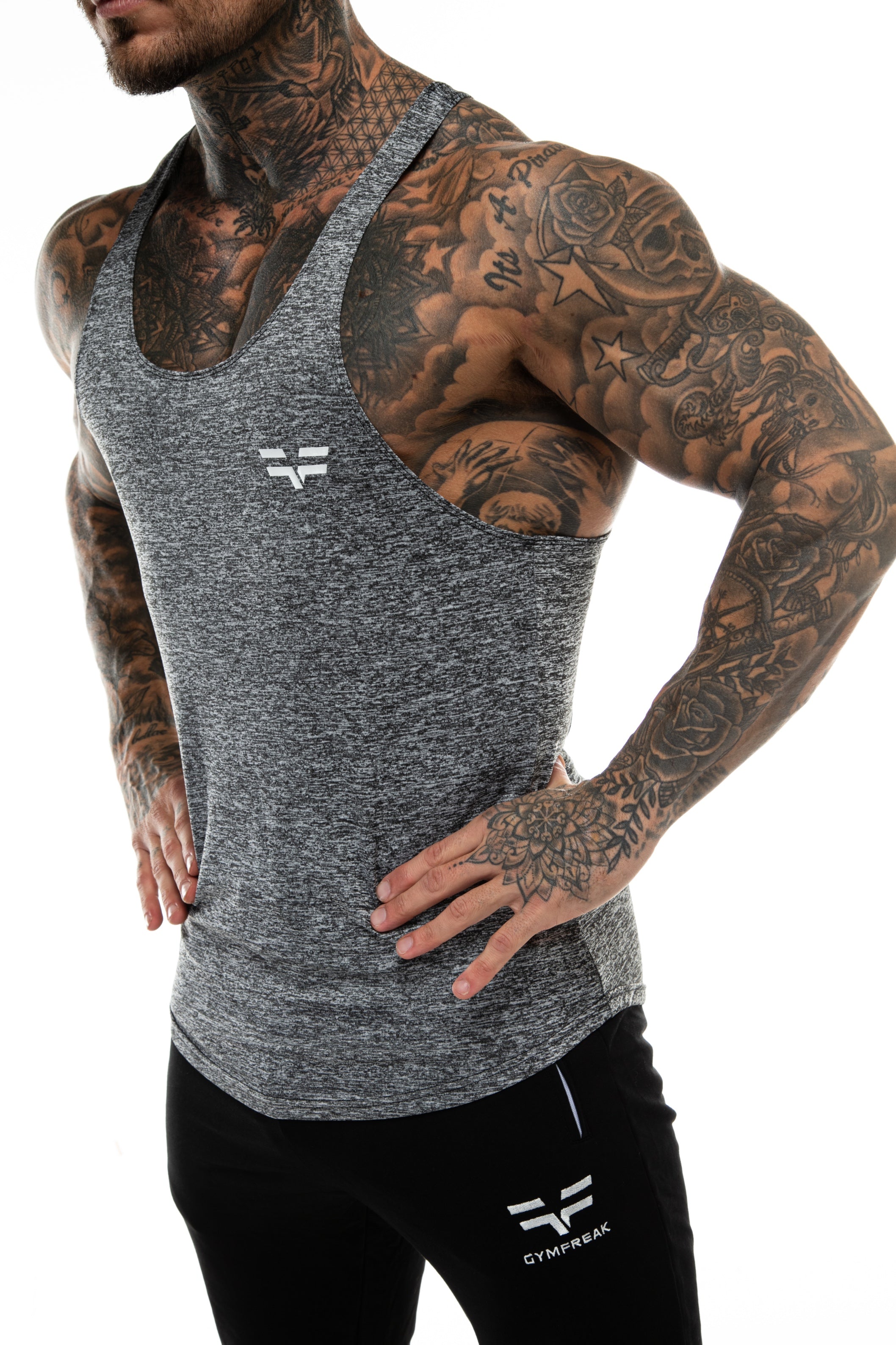 GymFreak Mens Active Vest - Charcoal