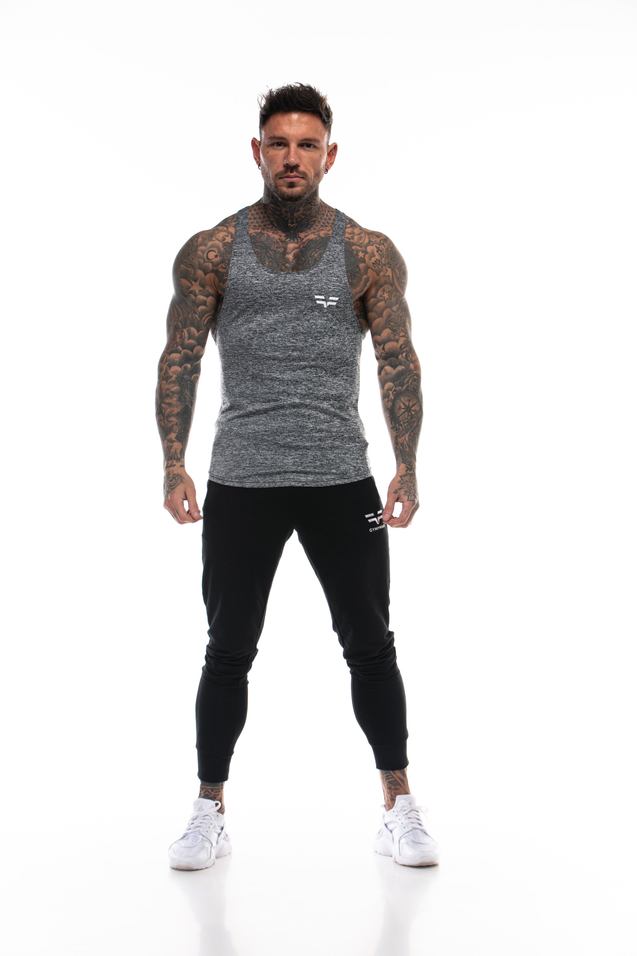 GymFreak Mens Active Vest - Charcoal
