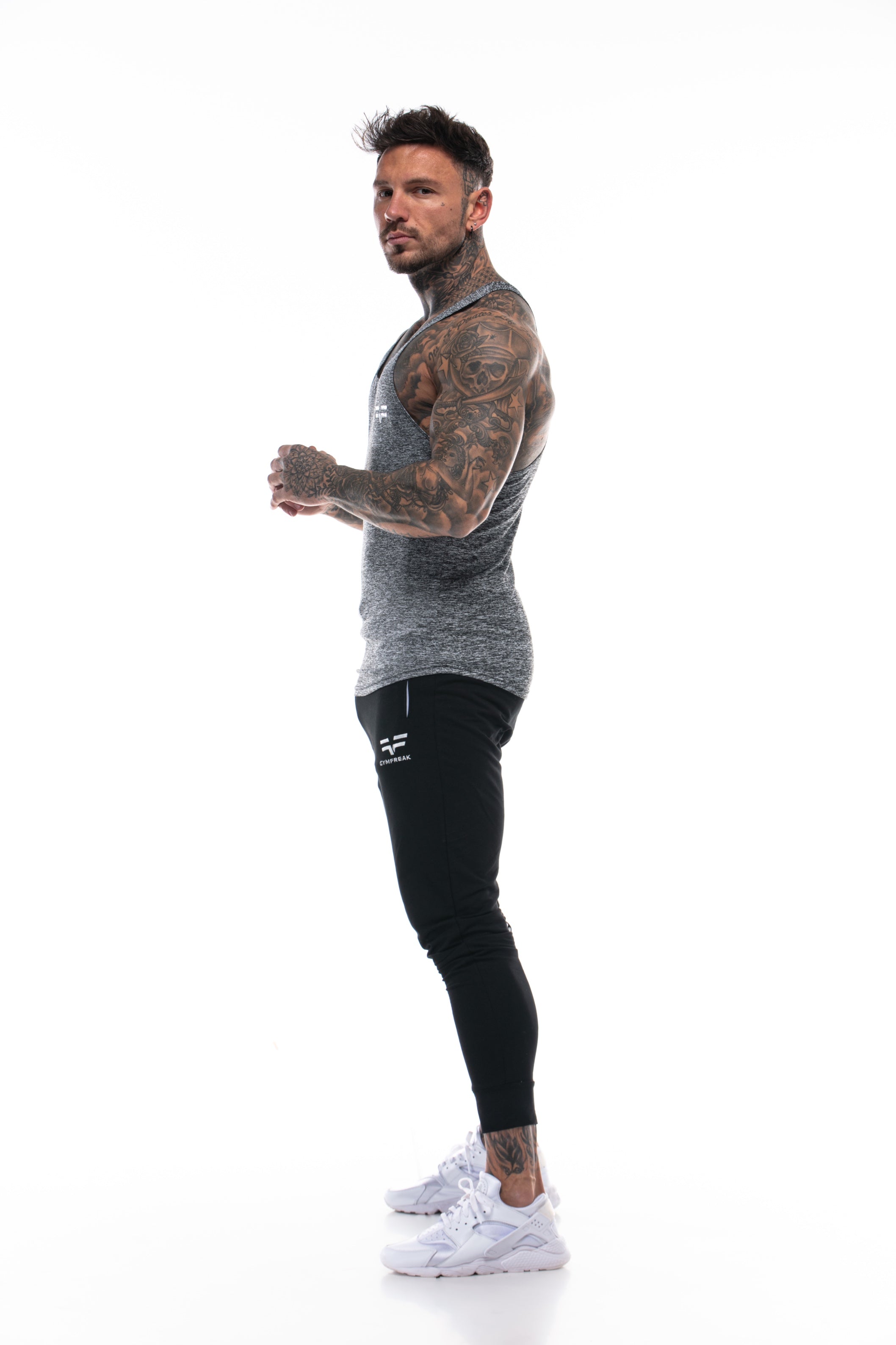 GymFreak Mens Active Vest - Charcoal