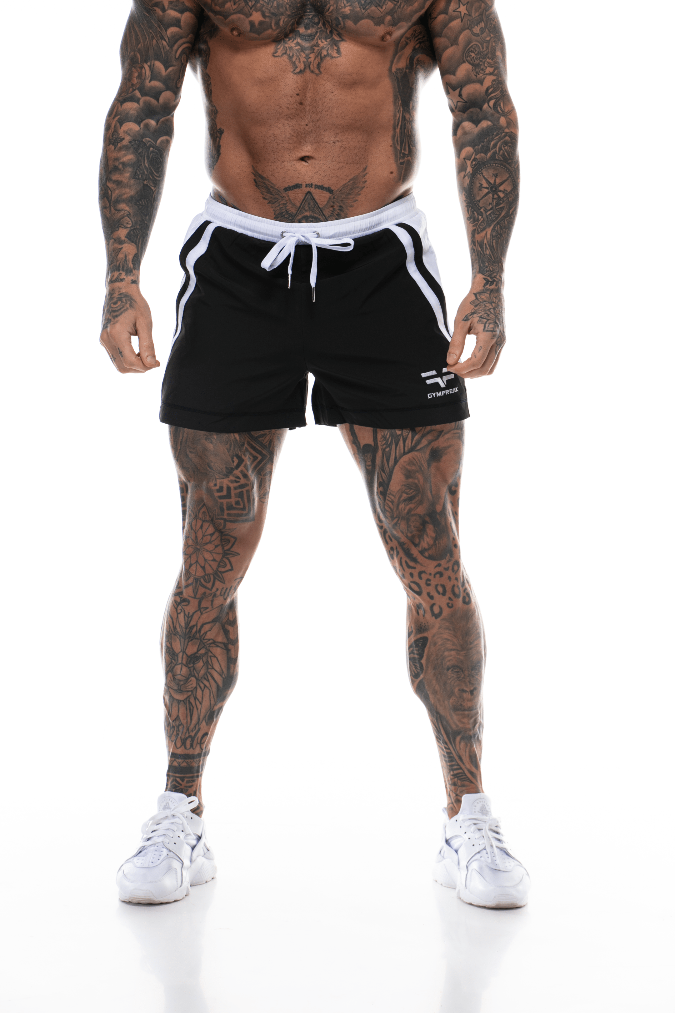 GymFreak Mens Pro Shorts - Black - 3.5 inch