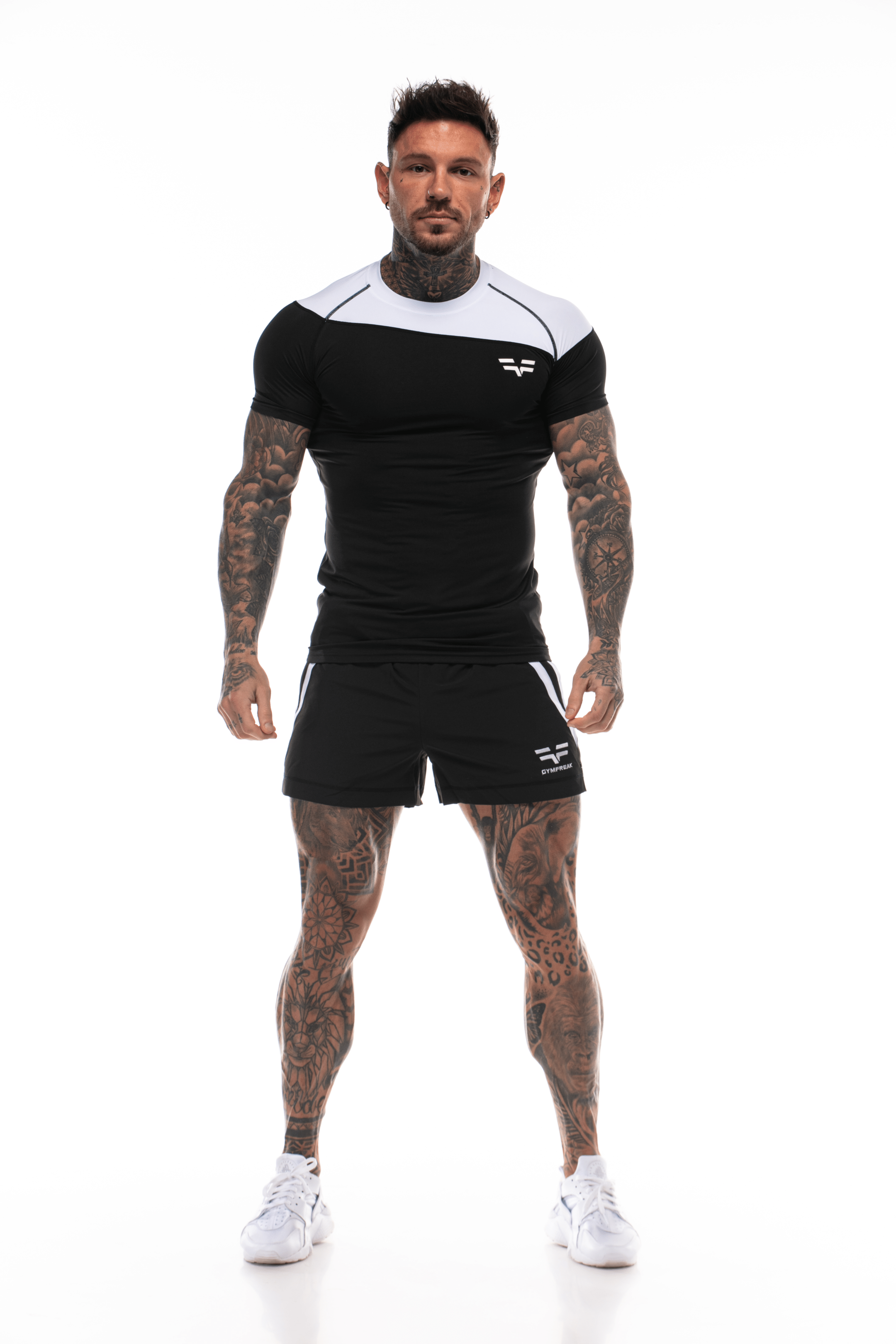 GymFreak Mens Pro Shorts - Black - 3.5 inch