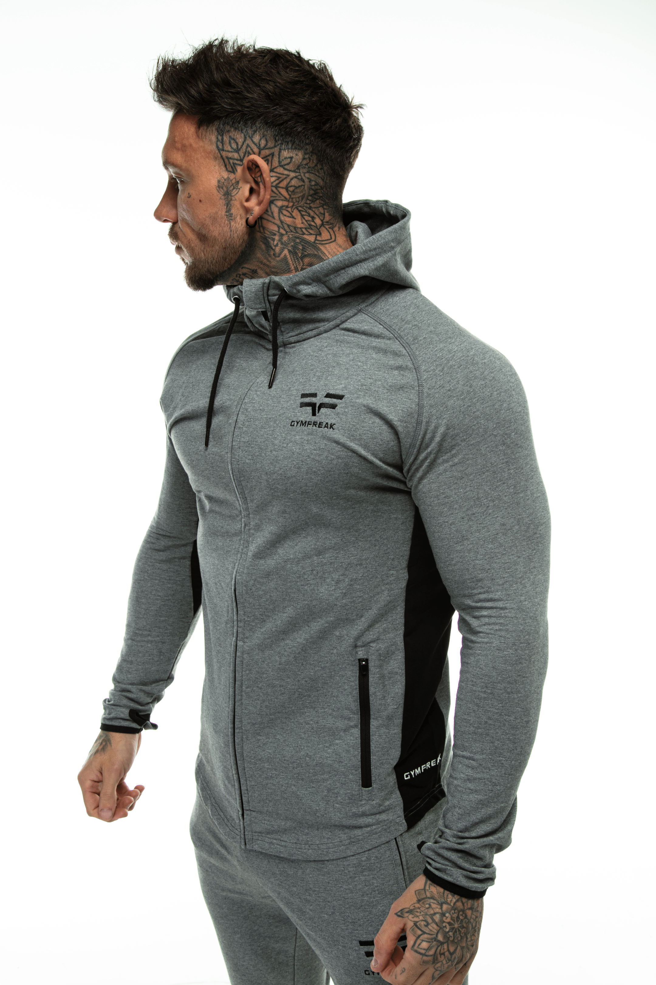 GymFreak Mens Active Hoodie - Grey