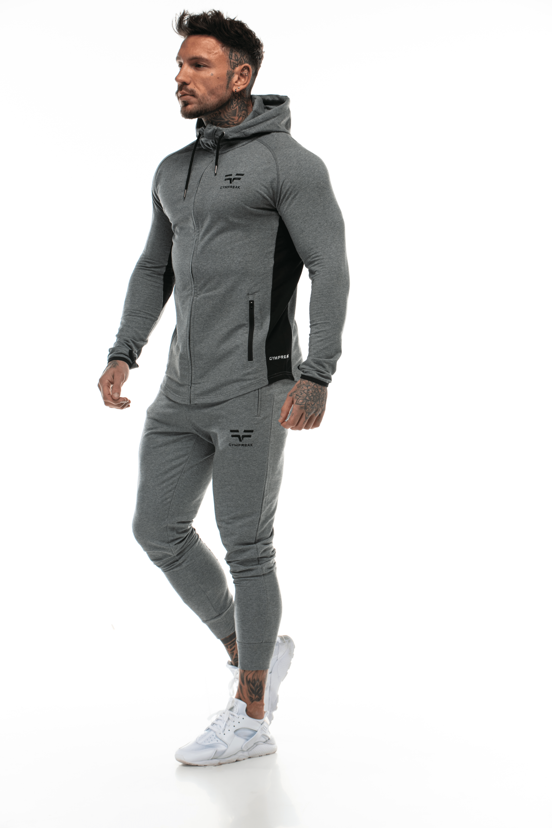 GymFreak Mens Active Hoodie - Grey