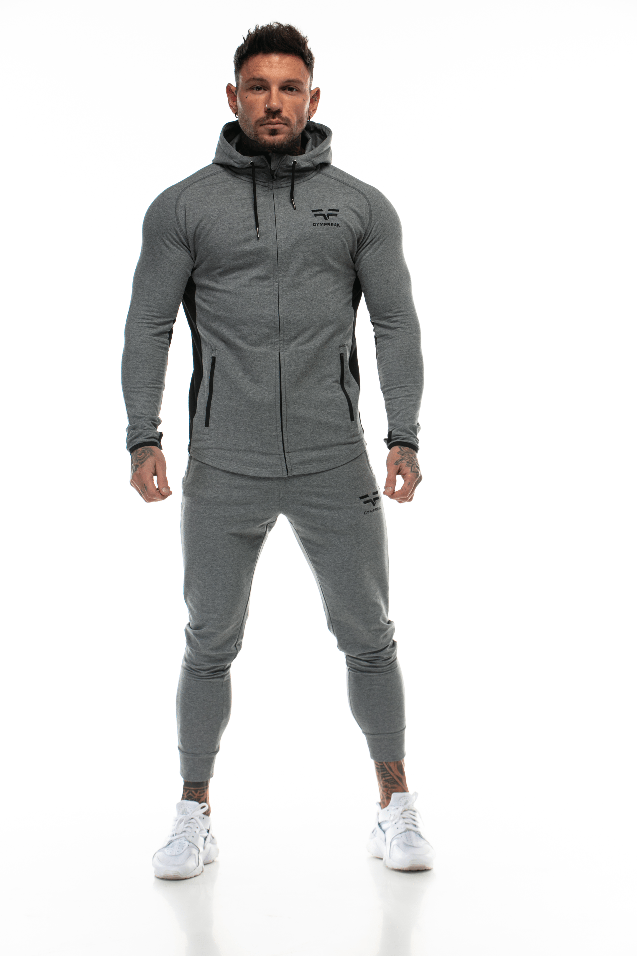 GymFreak Mens Active Hoodie - Grey