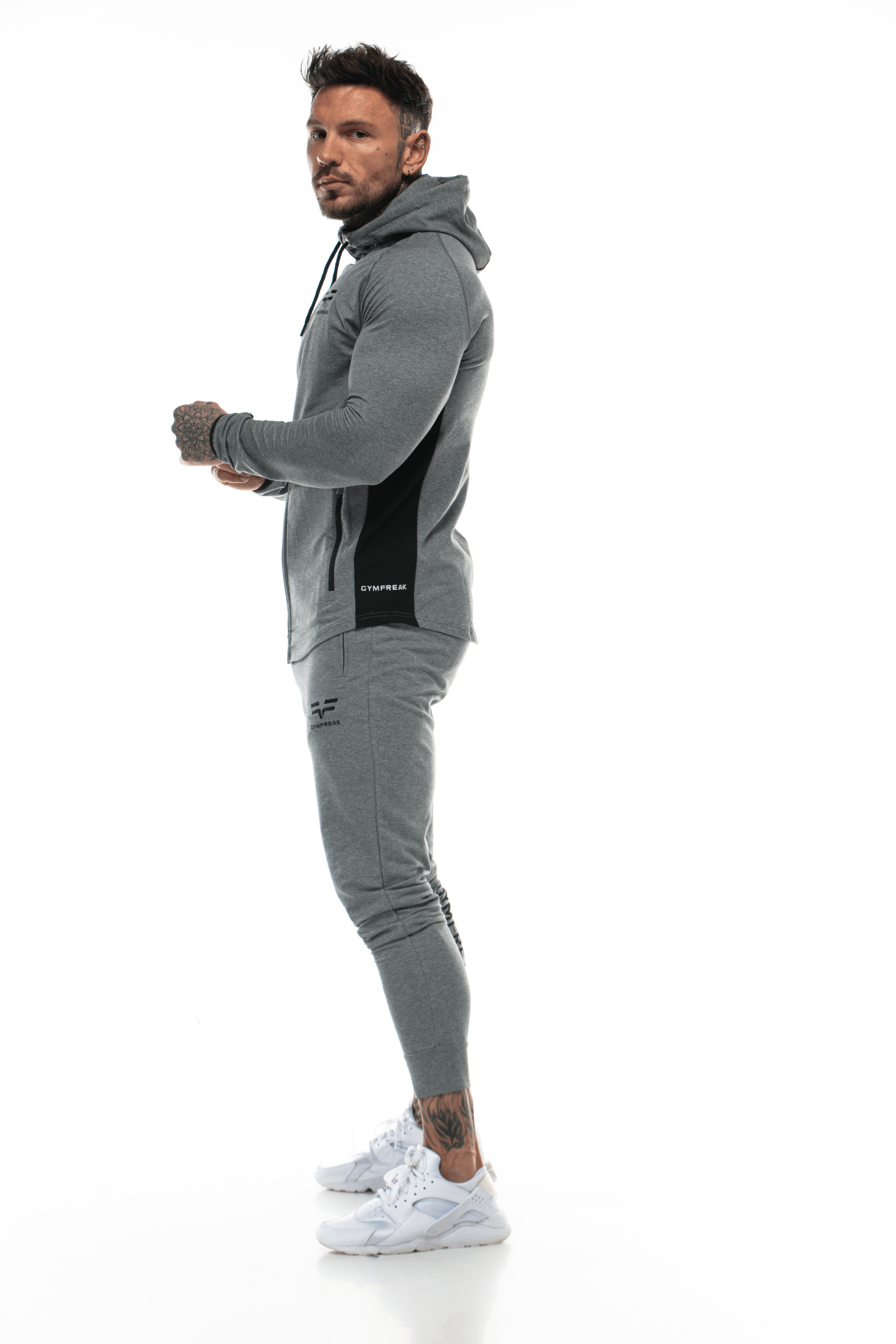 GymFreak Mens Active Hoodie - Grey