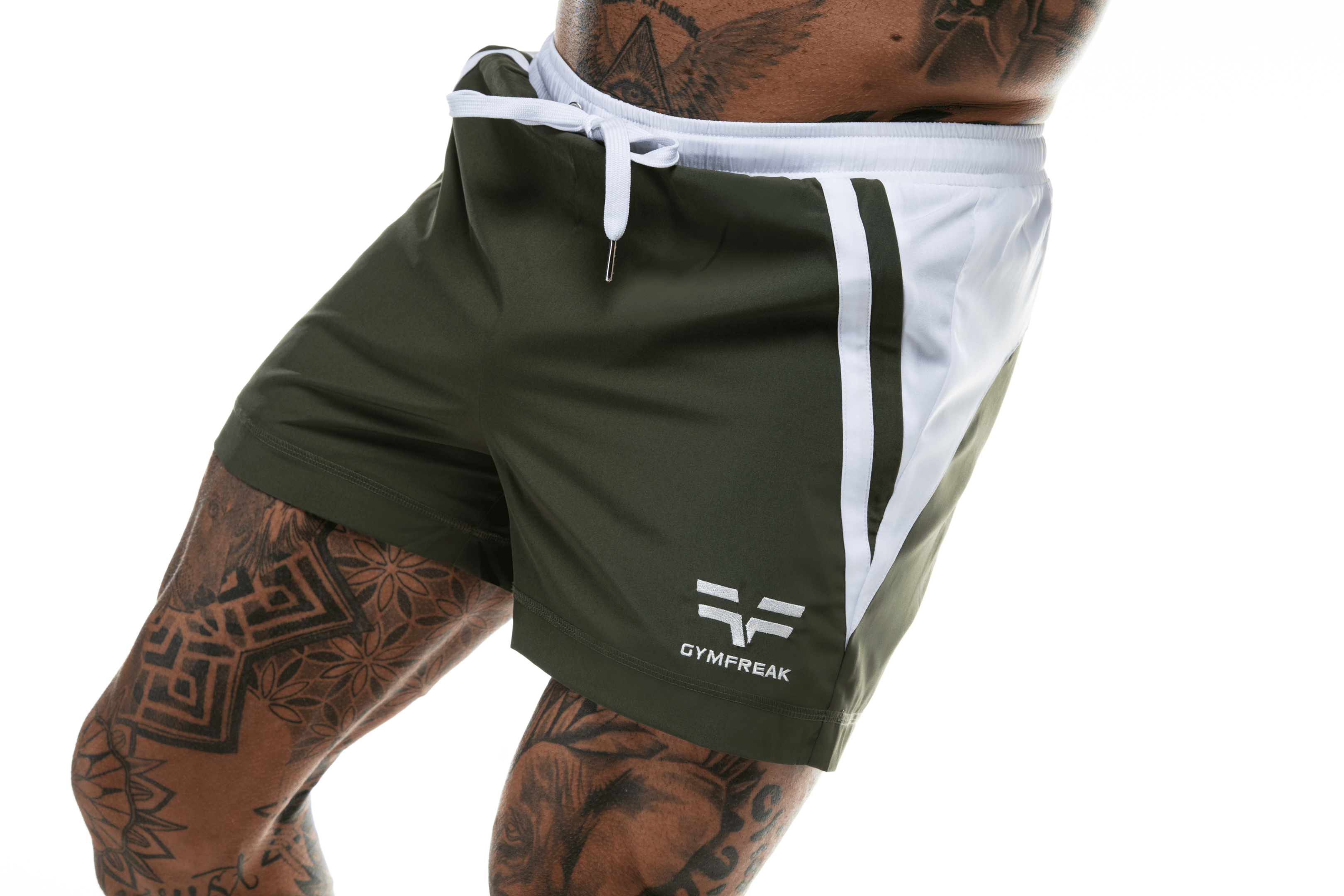 GymFreak Mens Pro Shorts - Khaki - 3.5 inch