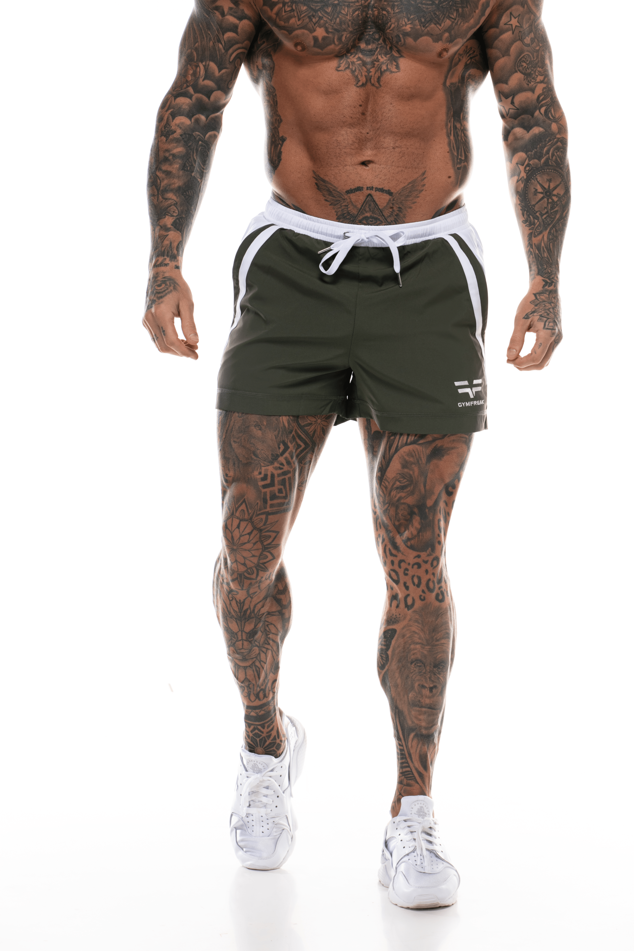 GymFreak Mens Pro Shorts - Khaki - 3.5 inch