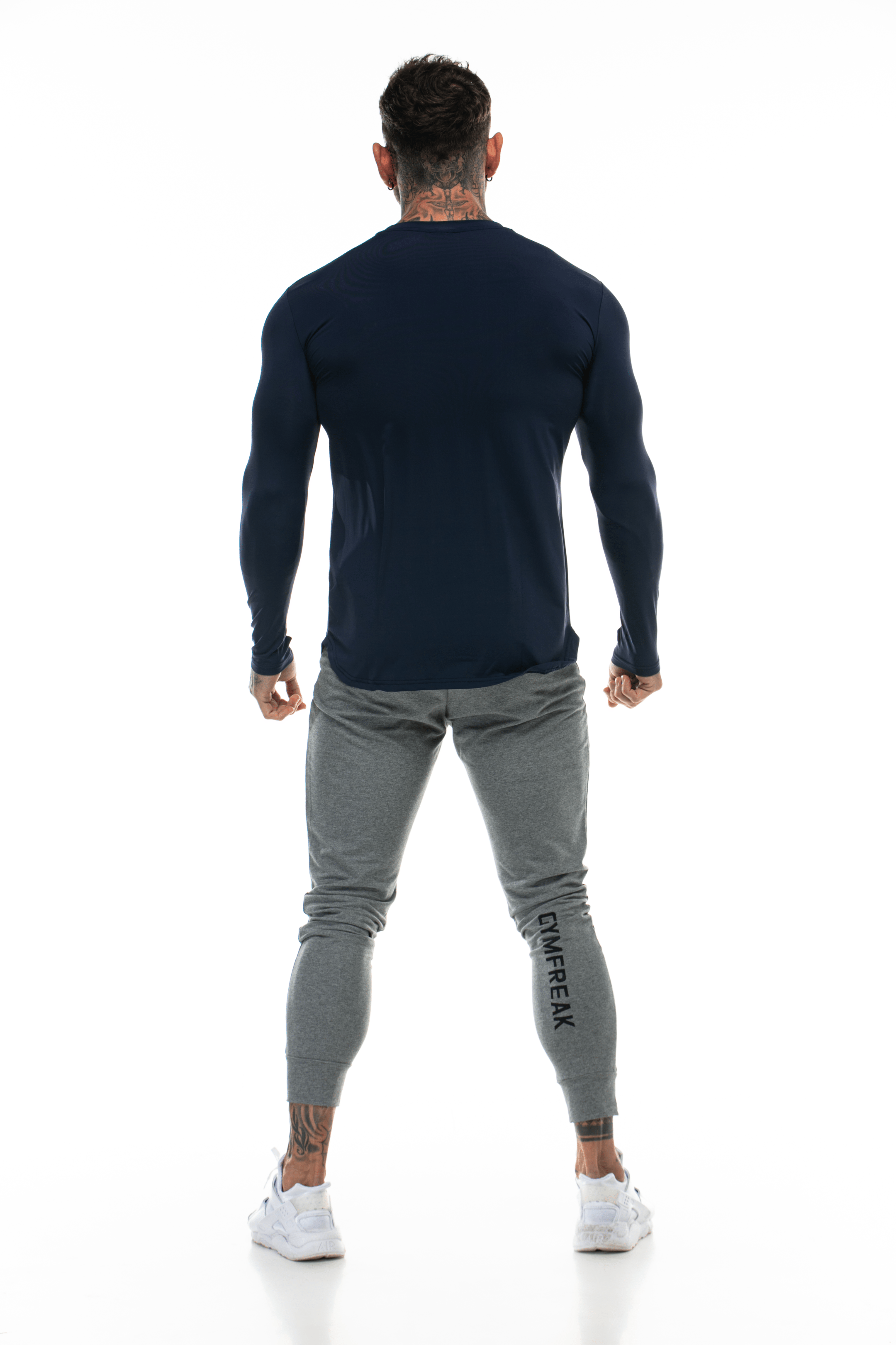 GymFreak Mens Long Sleeve Active T-shirt - Blue
