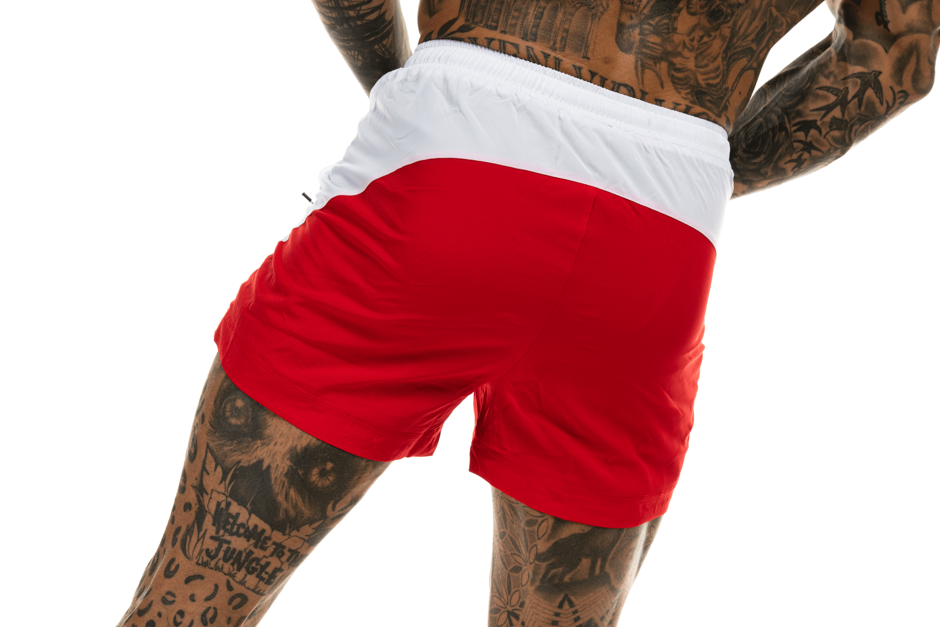 GymFreak Mens Pro Shorts - Red/white - 3.5 inch