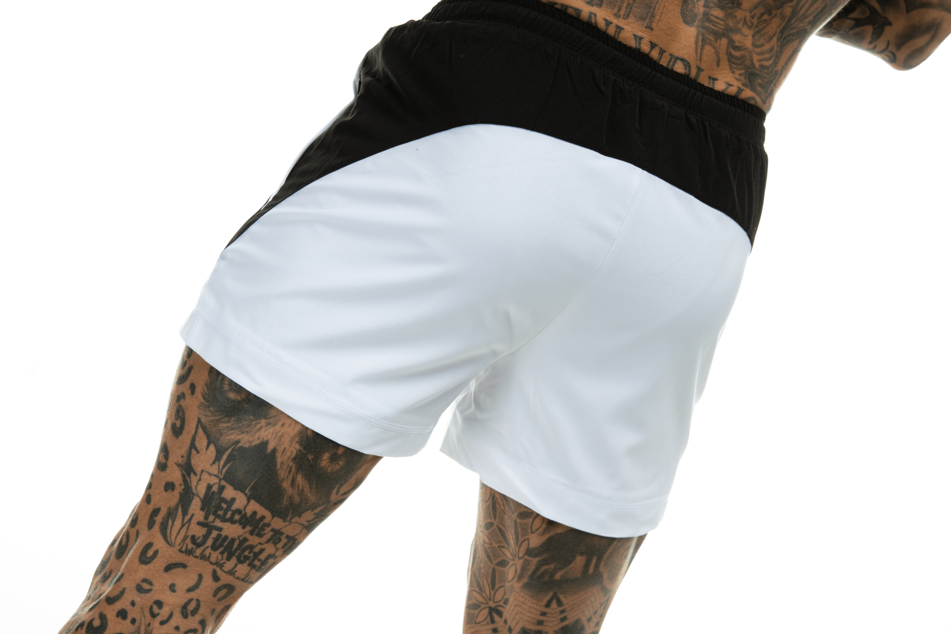 GymFreak Mens Pro Shorts - White - 3.5 inch