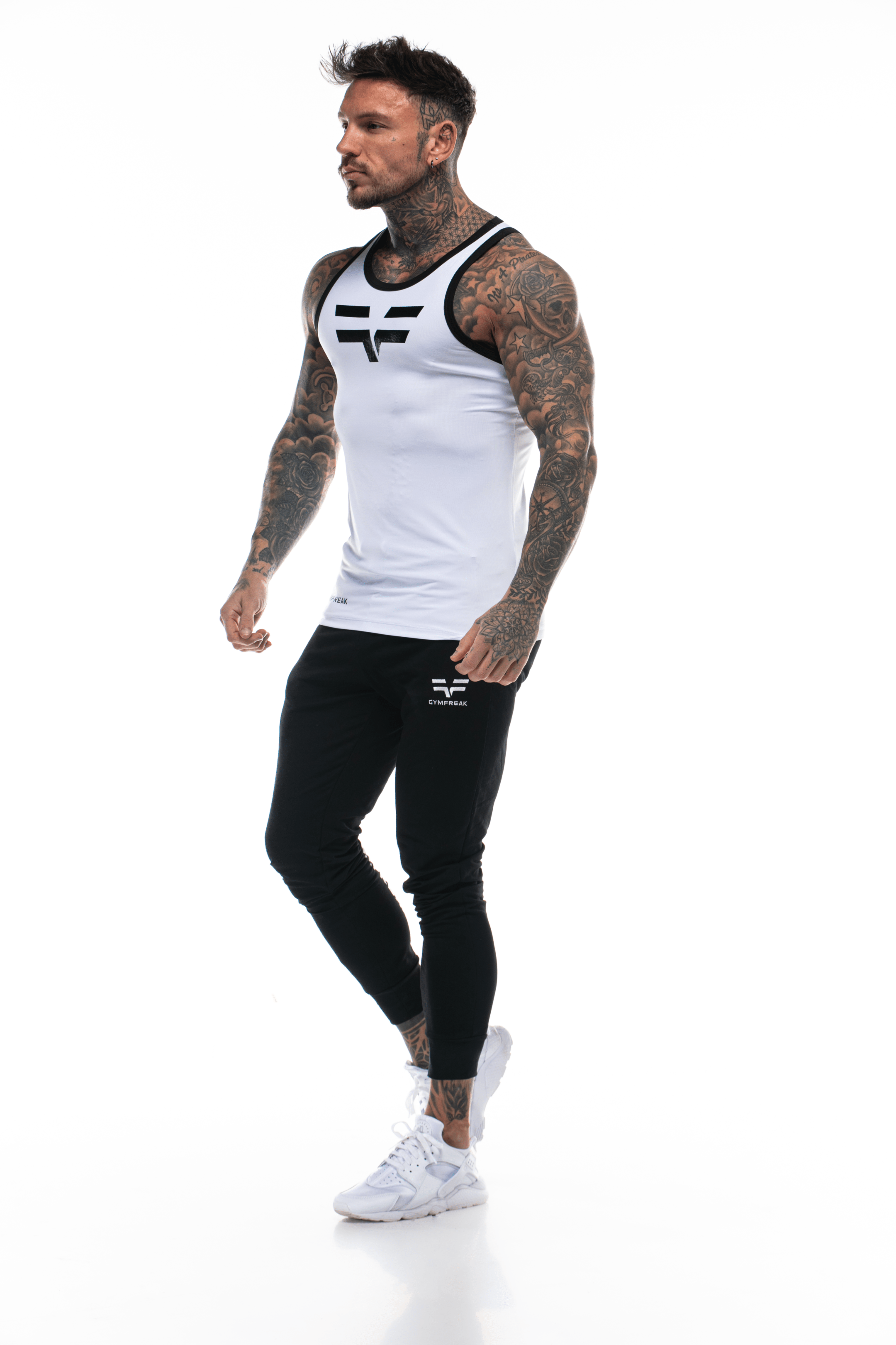 GymFreak Mens Pro Vest - White