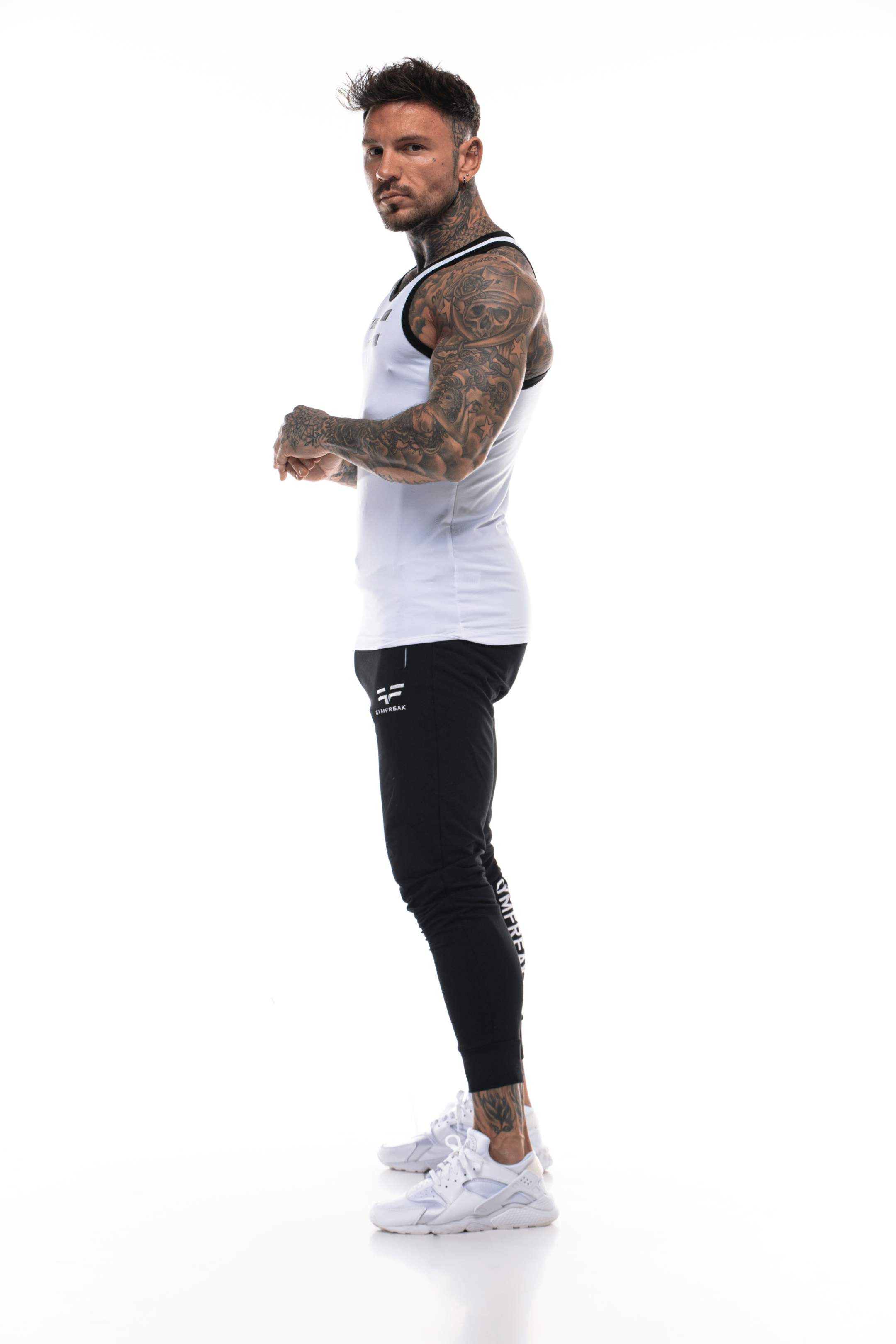 GymFreak Mens Pro Vest - White