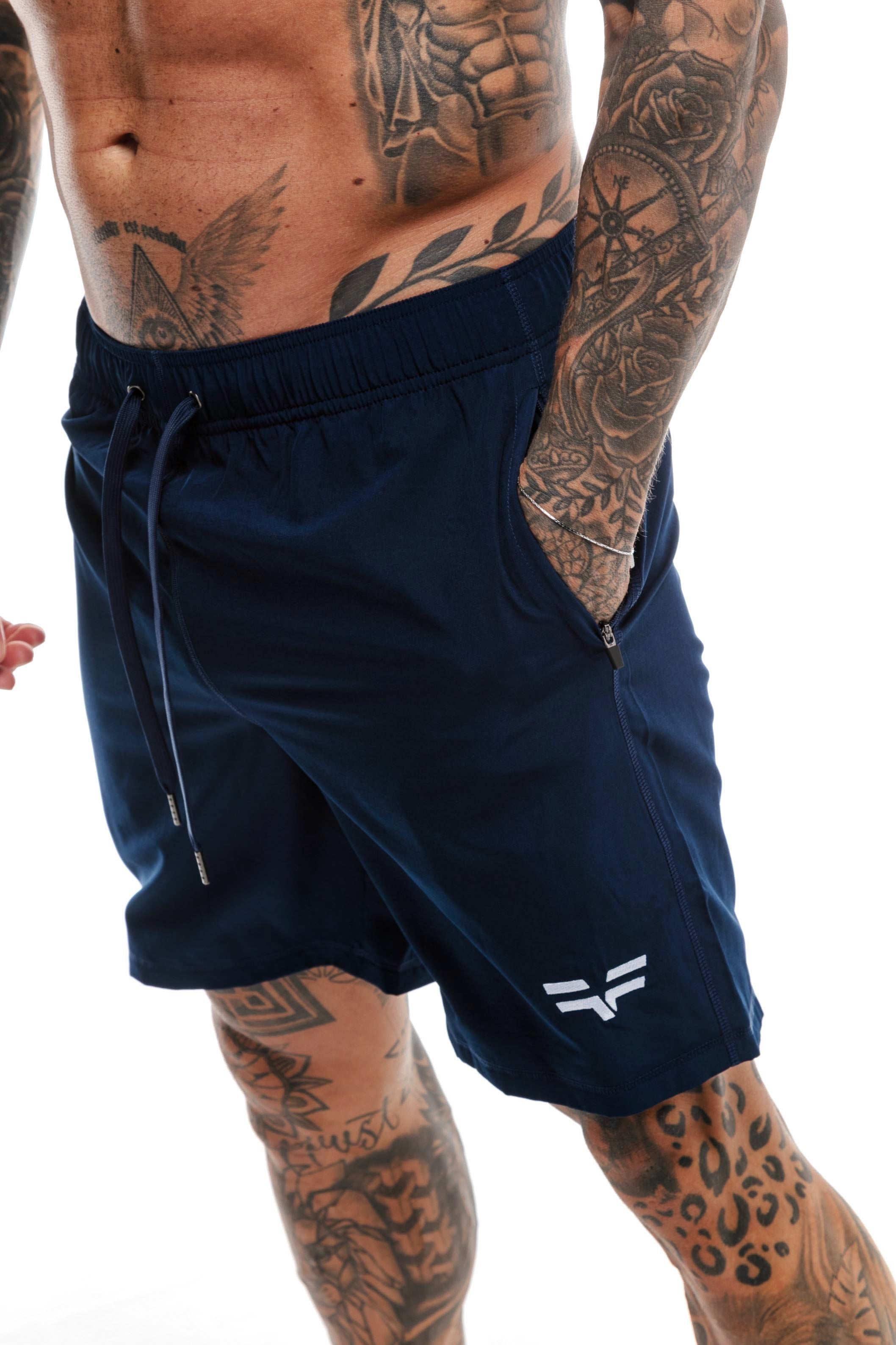 GymFreak Mens 365 Shorts - Navy Blue - 7 inch